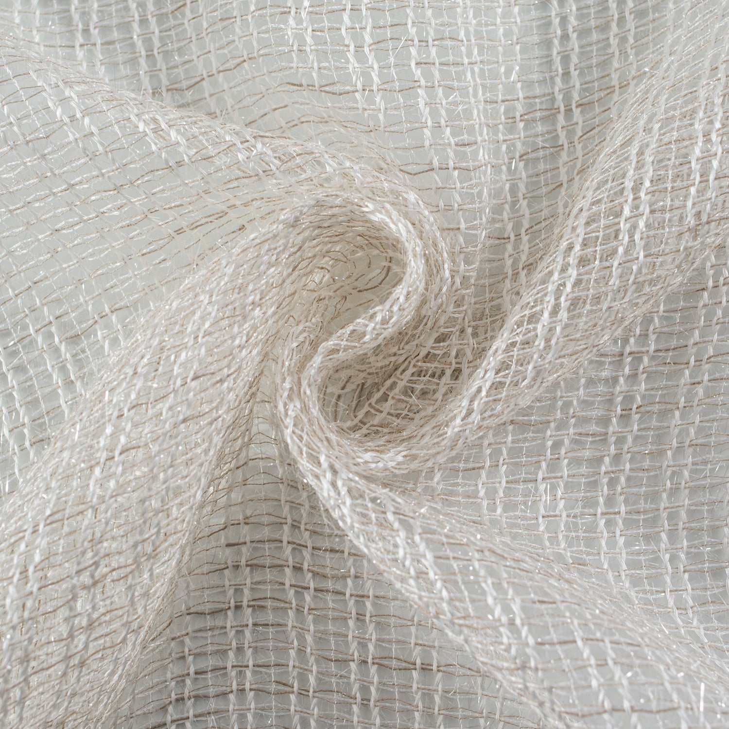 Dainty Home Krystal 3D Mesh Textured Threaded Lurex Designed Sheer Grommet Panel Pair