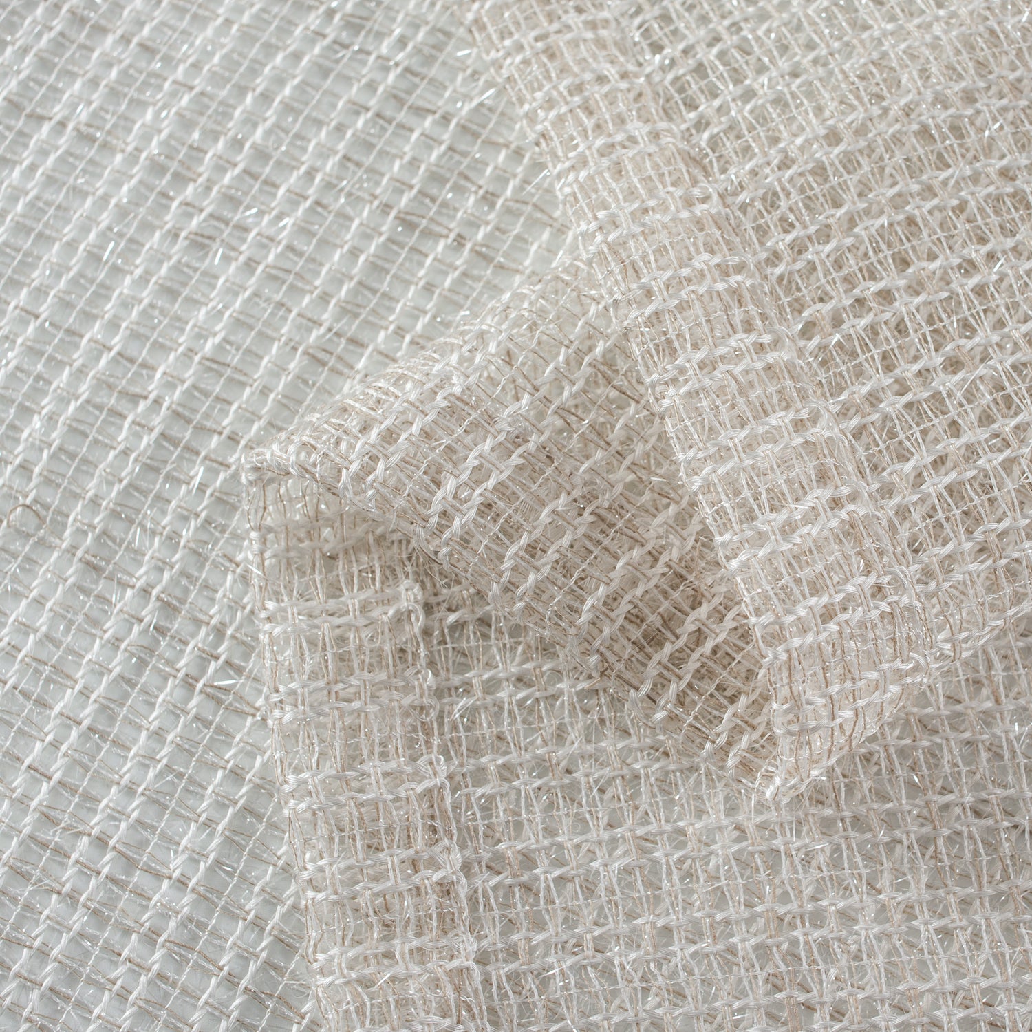 Dainty Home Krystal 3D Mesh Textured Threaded Lurex Designed Sheer Grommet Panel Pair