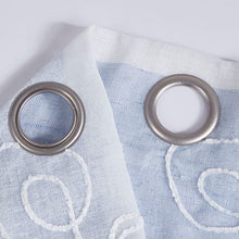 Load image into Gallery viewer, Dainty Home Silvia Boho Ombre Striped Gradient Fabric With 3D Floral Chenille Embroidered Linen Look Light Filtering Grommet Panel Pair