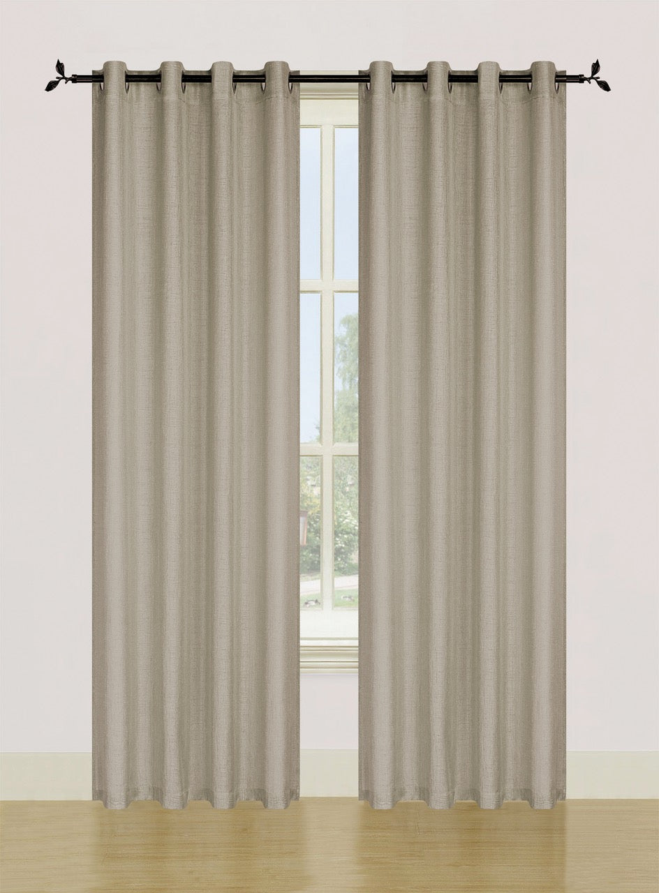 Dainty Home Spectrum Solid Textured Box Weave Designed Fabric Light Filtering Grommet Panel Pair