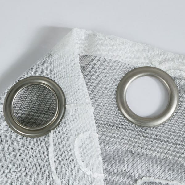 Dainty Home Silvia Boho Ombre Striped Gradient Fabric With 3D Floral Chenille Embroidered Linen Look Light Filtering Grommet Panel Pair