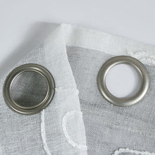 Load image into Gallery viewer, Dainty Home Silvia Boho Ombre Striped Gradient Fabric With 3D Floral Chenille Embroidered Linen Look Light Filtering Grommet Panel Pair