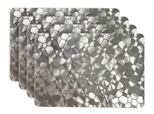 Load image into Gallery viewer, Dainty Home Metallic Water Cube Vinyl Cube Look Textured Reversible 12" x 18" Rectangular Placemats