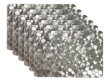 Load image into Gallery viewer, Dainty Home Metallic Water Cube Vinyl Cube Look Textured Reversible 12" x 18" Rectangular Placemats