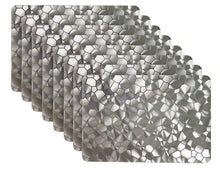 Load image into Gallery viewer, Dainty Home Metallic Water Cube Vinyl Cube Look Textured Reversible 12" x 18" Rectangular Placemats