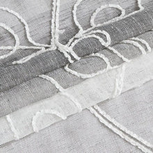 Load image into Gallery viewer, Dainty Home Silvia Boho Ombre Striped Gradient Fabric With 3D Floral Chenille Embroidered Linen Look Light Filtering Grommet Panel Pair