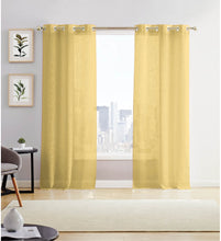 Load image into Gallery viewer, Dainty Home Hannah Solid Criss-Cross Weave Fabric Semi-Sheer Airy & Breathable Light Filtering Grommet Panel Pair