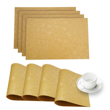 Load image into Gallery viewer, Dainty Home Susan Faux Leather Look Textured Damask Embossed Designed 12" x 18" Rectangle Placemats