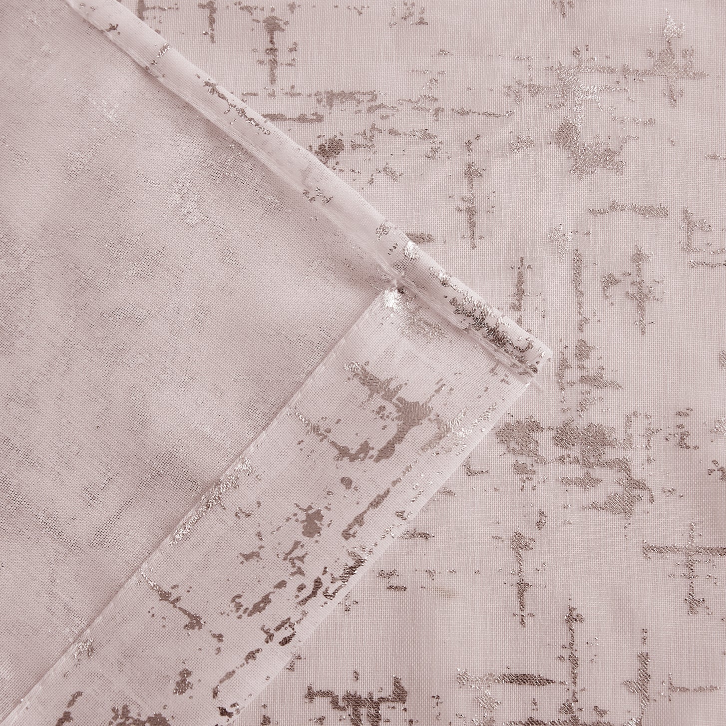 Dainty Home Lindsey Linen Textured Metallic Fabric Shower Curtain with 12 Matching Hooks 70" x 72"