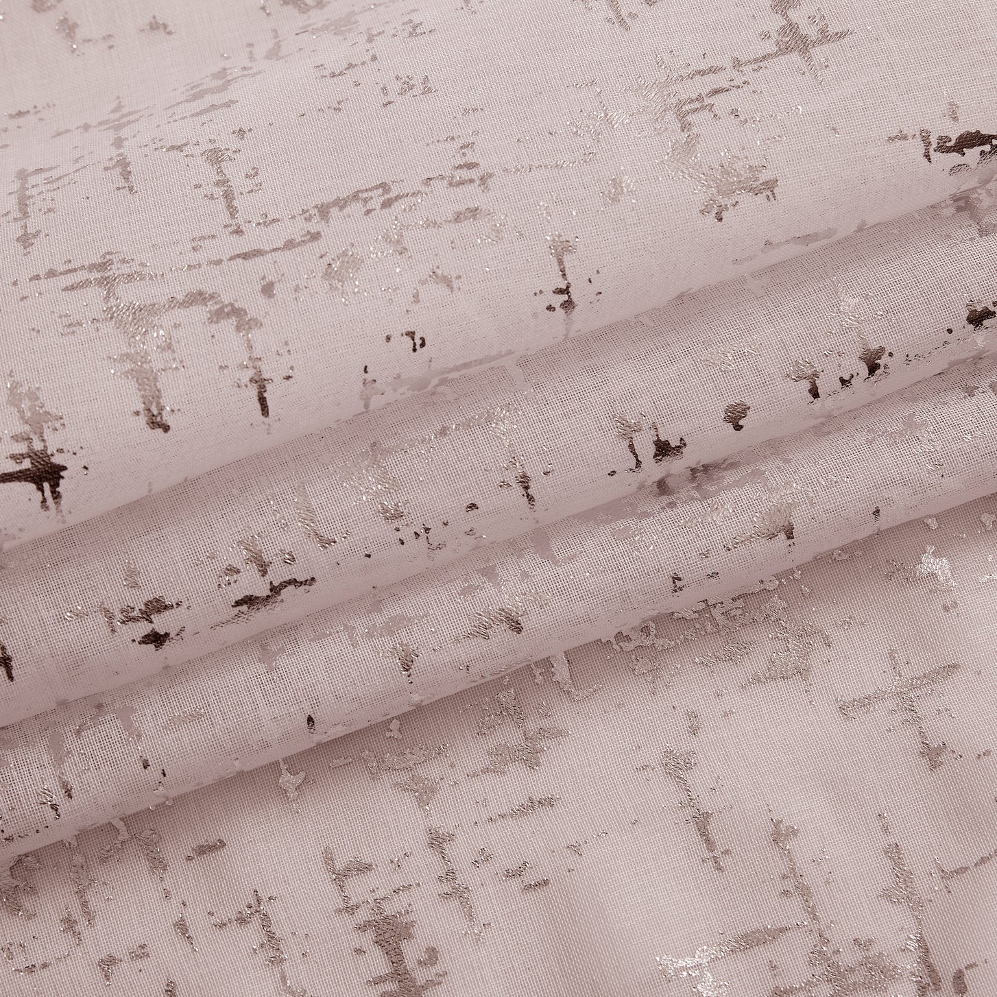 Dainty Home Lindsey Linen Textured Metallic Fabric Shower Curtain with 12 Matching Hooks 70" x 72"