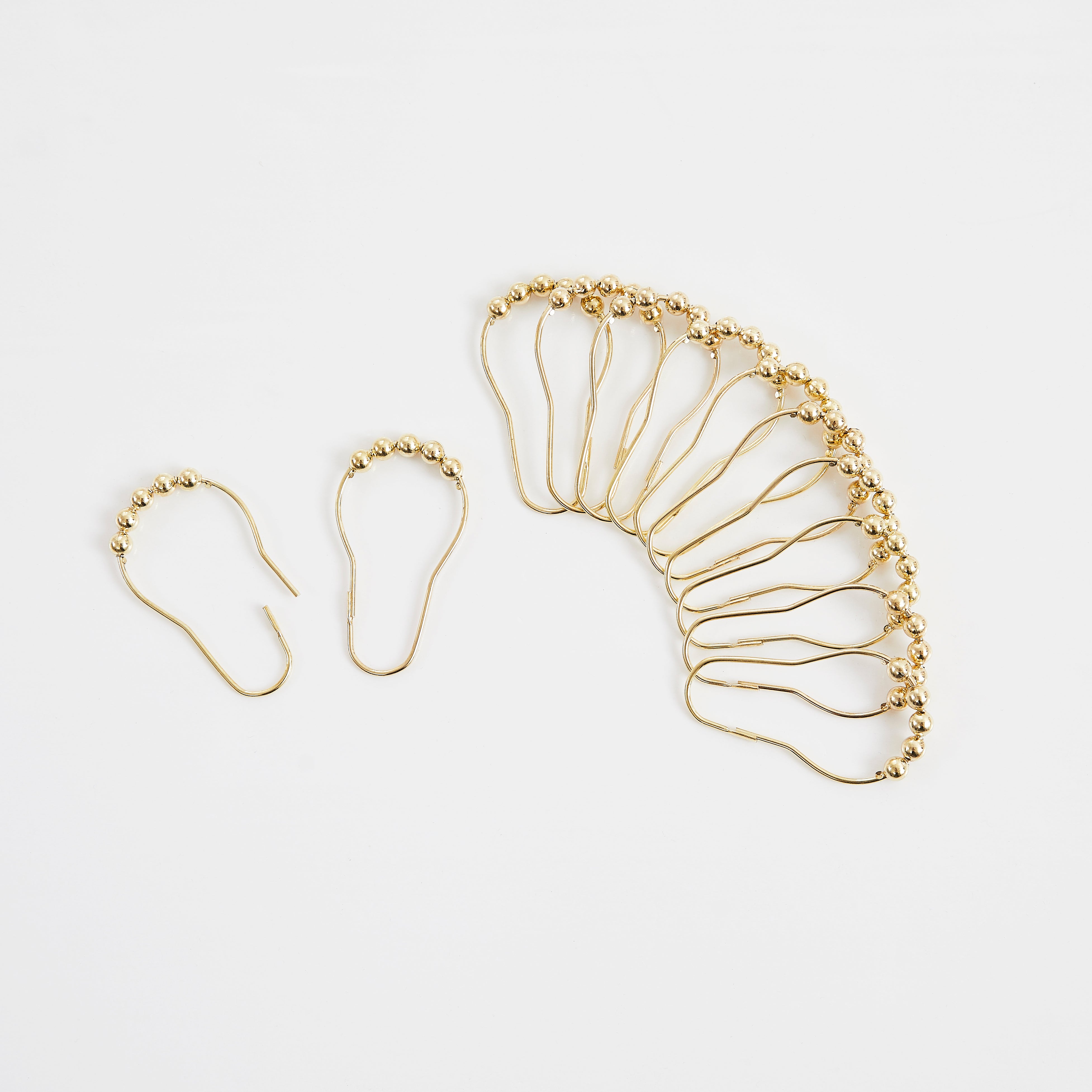 Dainty Home Clarissa Linen Textured Metallic Fabric Shower Curtain with 12 Matching Hooks 70" x 72"