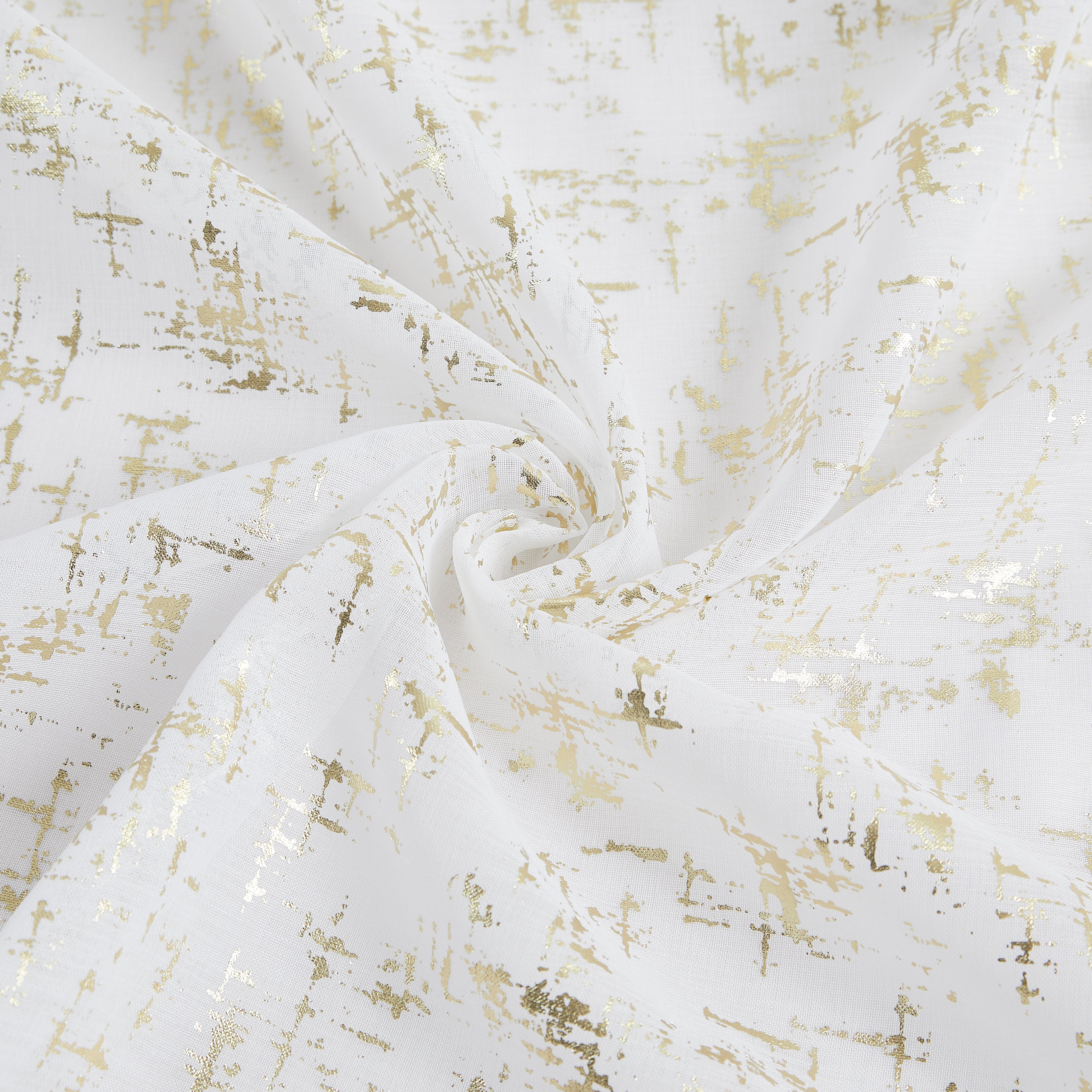 Dainty Home Lindsey Linen Textured Metallic Fabric Shower Curtain with 12 Matching Hooks 70" x 72"