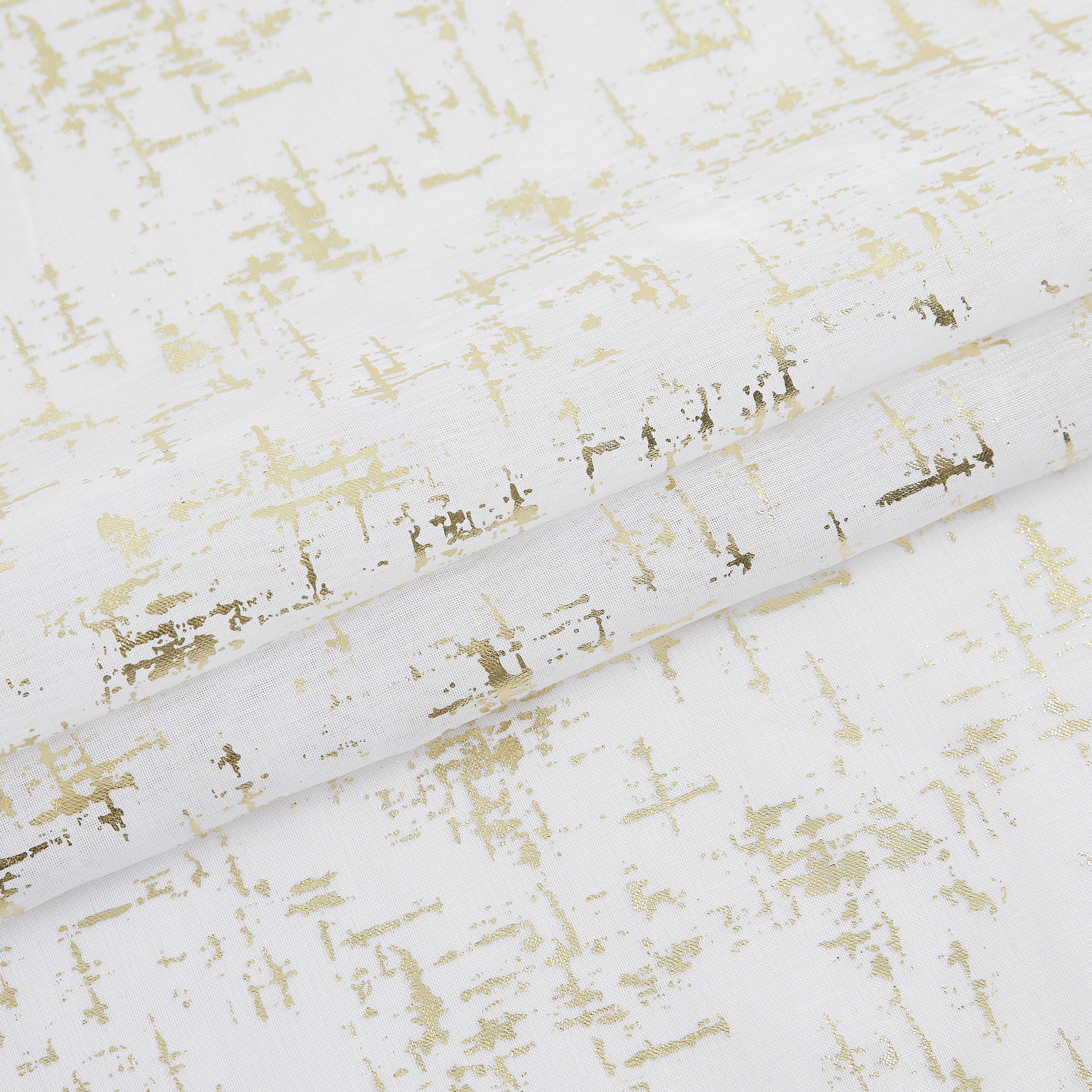 Dainty Home Lindsey Linen Textured Metallic Fabric Shower Curtain with 12 Matching Hooks 70" x 72"