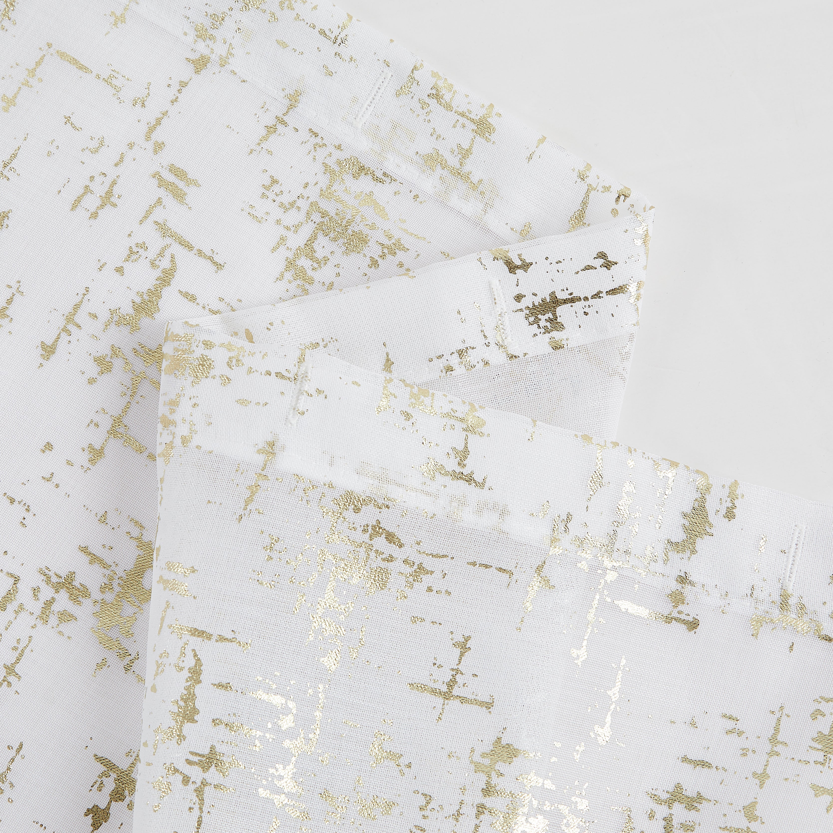 Dainty Home Lindsey Linen Textured Metallic Fabric Shower Curtain with 12 Matching Hooks 70" x 72"