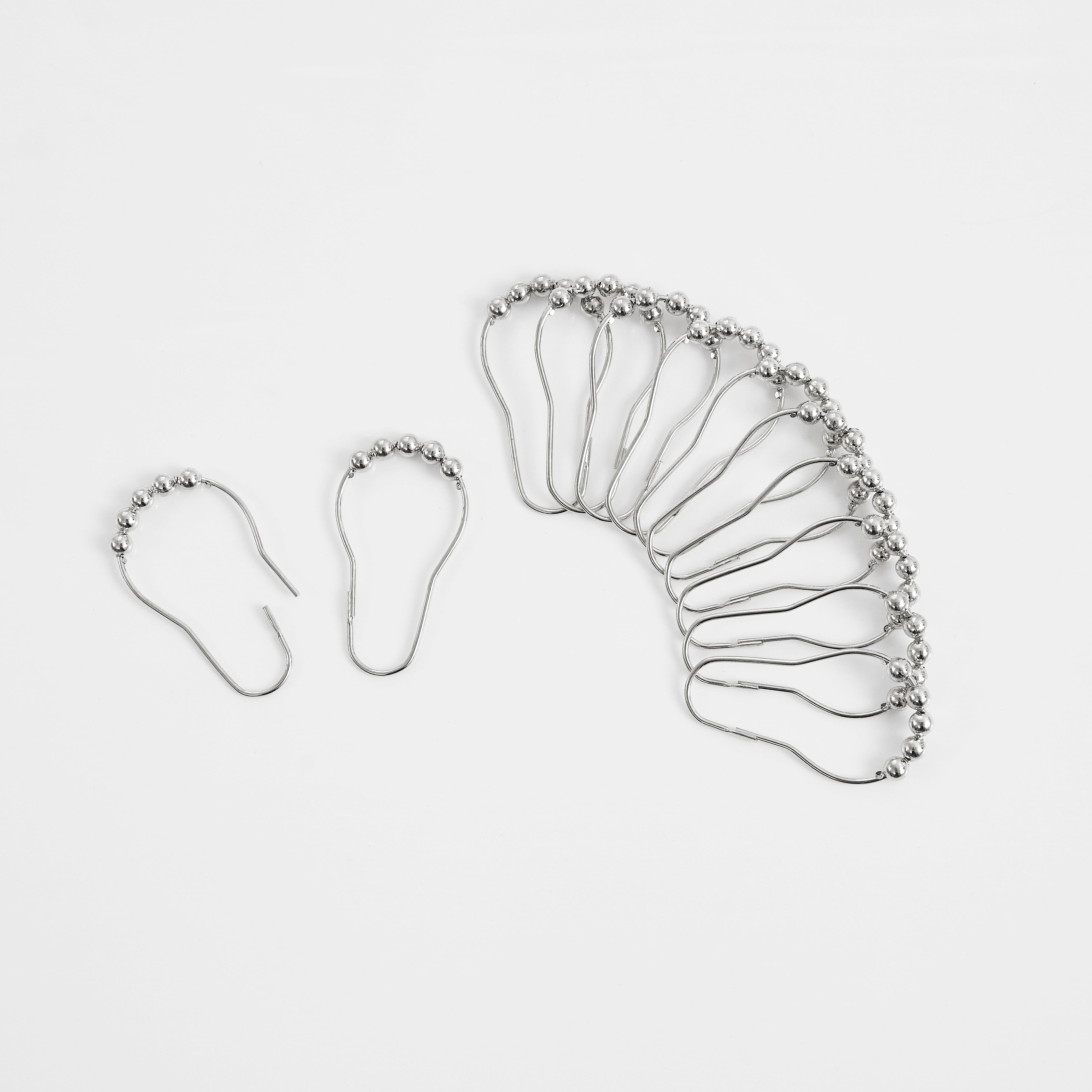 Dainty Home Chloe Linen Textured Metallic Fabric Shower Curtain with 12 Matching Hooks 70" x 72"