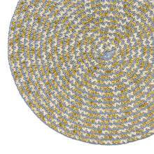 Load image into Gallery viewer, Dainty Home Kaleidoscope 15" Round Woven Placemats with Metallic Thread, Set of 4 – Durable &amp; Reversible
