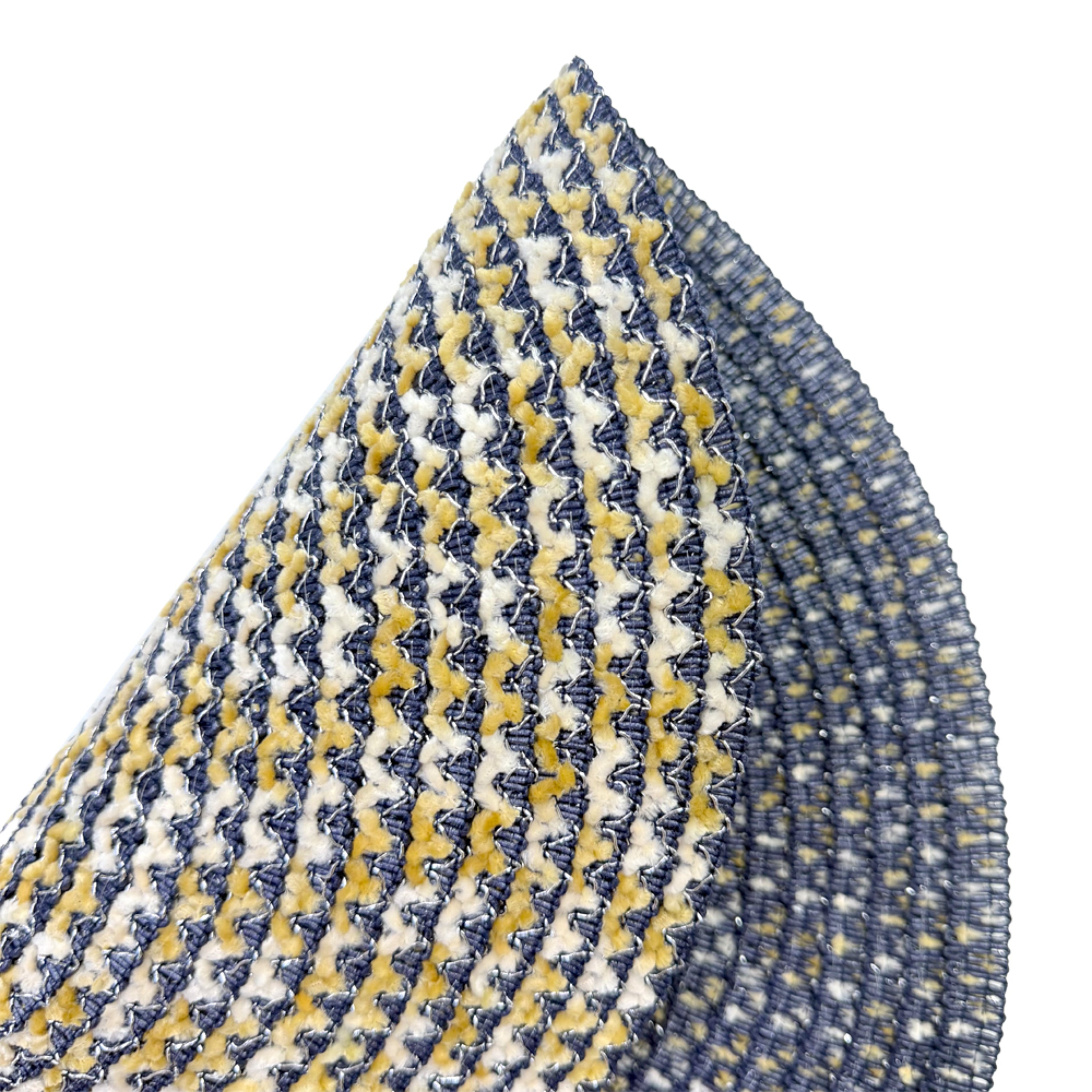 Dainty Home Kaleidoscope 15" Round Woven Placemats with Metallic Thread, Set of 4 – Durable & Reversible