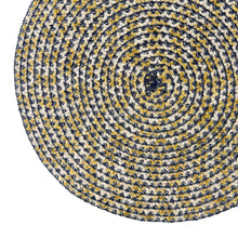 Load image into Gallery viewer, Dainty Home Kaleidoscope 15" Round Woven Placemats with Metallic Thread, Set of 4 – Durable &amp; Reversible
