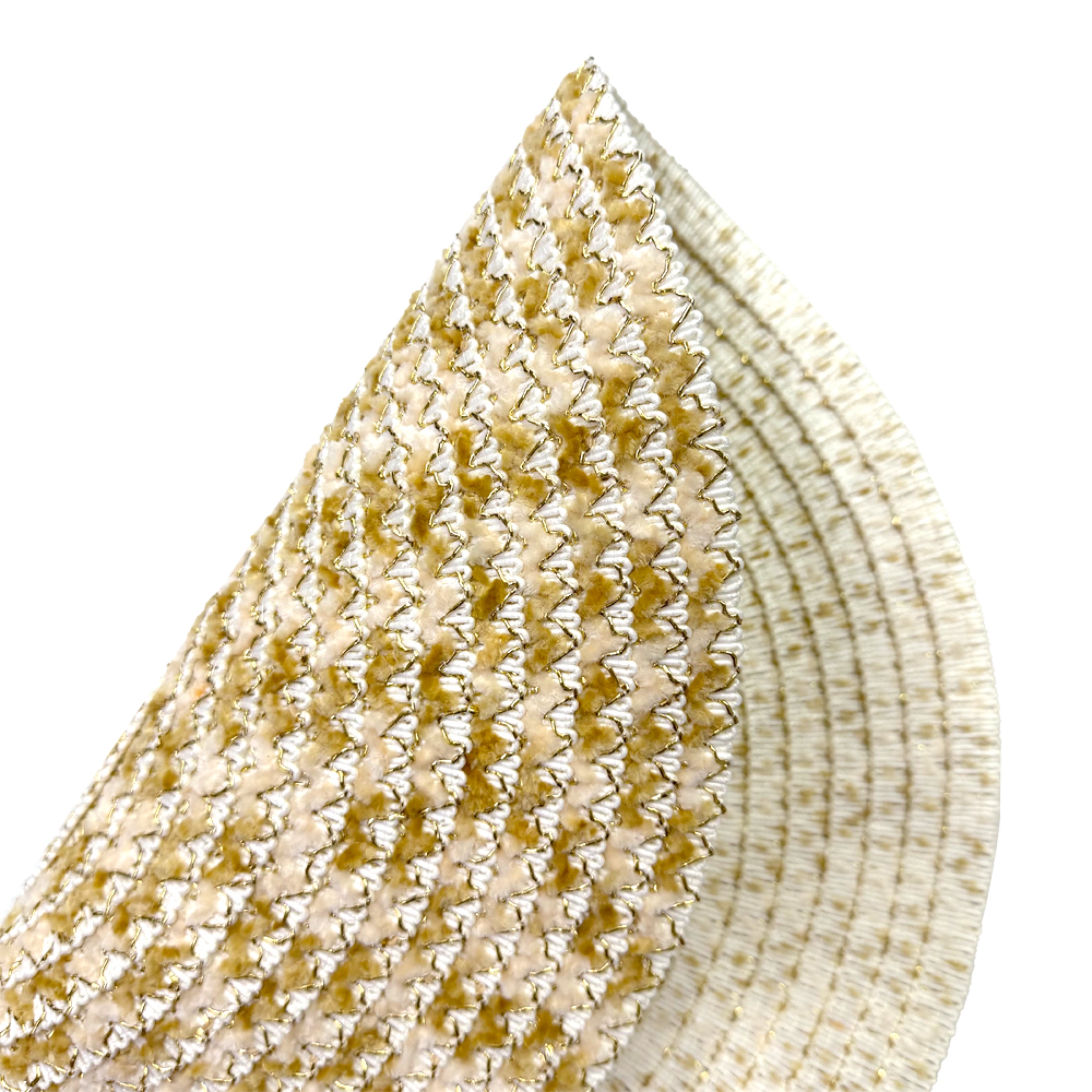 Dainty Home Kaleidoscope 15" Round Woven Placemats with Metallic Thread, Set of 4 – Durable & Reversible