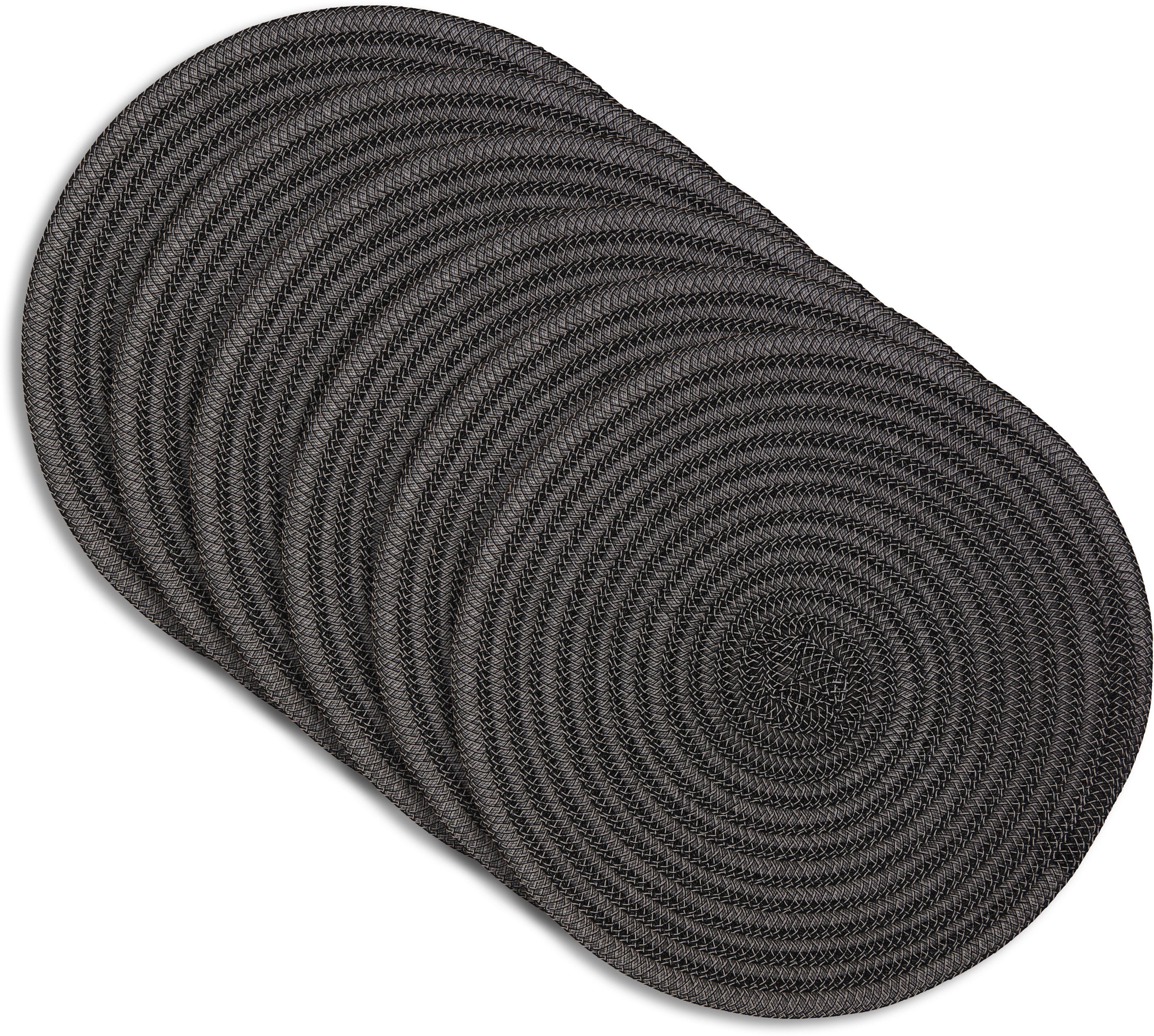 Dainty Home Urban 15" Round Woven Placemats Set of 6 - Durable, Reversible & Non-Slip Table Mats