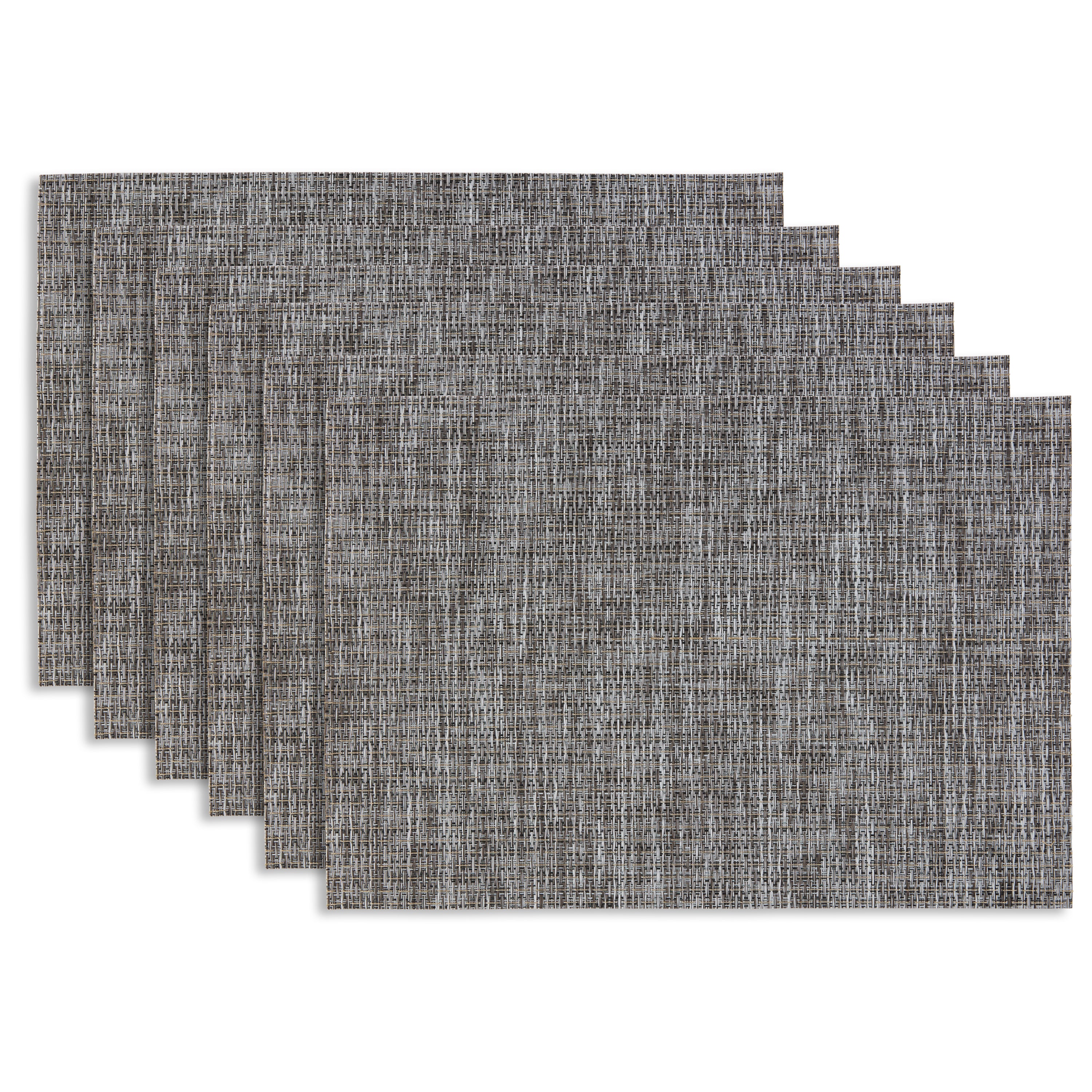 Dainty Home Madison Reversible Woven Vinyl Rectangular Placemats with Metallic Weave, Set of 6