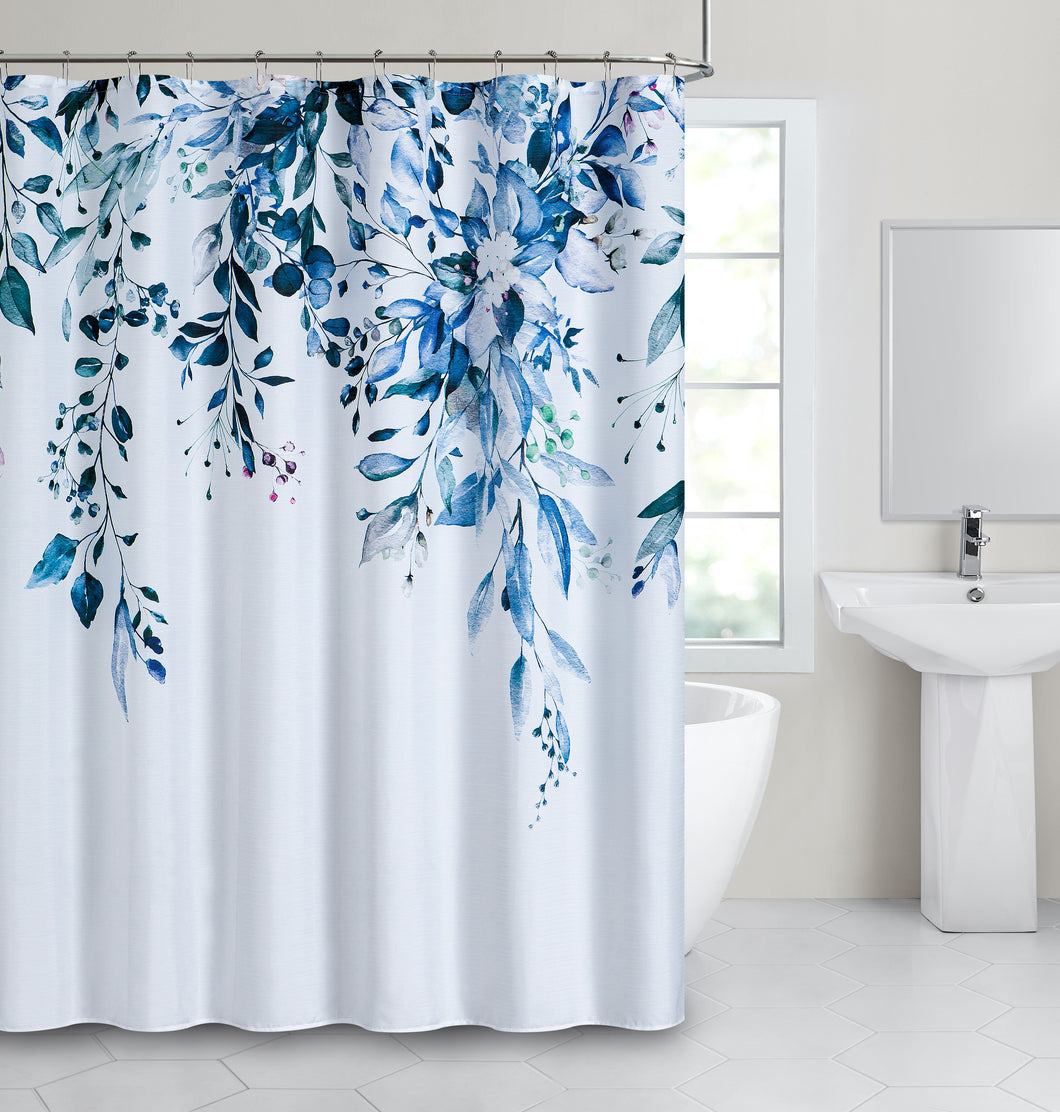 Dainty Home Whisper Printed Fabric 3D Designed Textured Fabric Shower Curtain 70