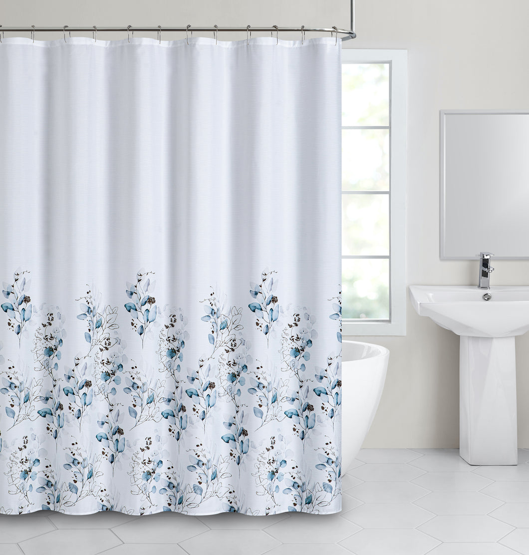Dainty Home Sweet Garden Printed Fabric 3D Designed Textured Fabric Shower Curtain 70