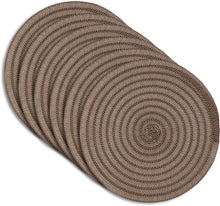 Load image into Gallery viewer, Dainty Home Urban 15&quot; Round Woven Placemats Set of 6 - Durable, Reversible &amp; Non-Slip Table Mats
