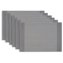 Load image into Gallery viewer, Dainty Home Park Avenue Reversible Woven Vinyl Rectangular Placemats with Metallic Weave, Set of 6
