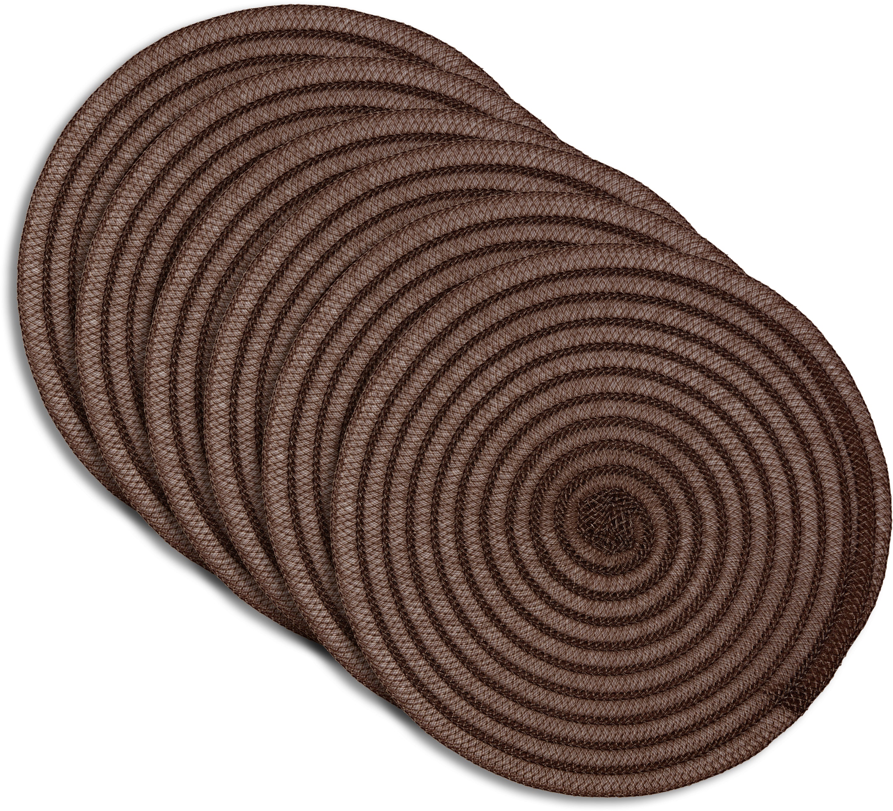 Dainty Home Urban 15" Round Woven Placemats Set of 6 - Durable, Reversible & Non-Slip Table Mats