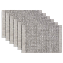 Load image into Gallery viewer, Dainty Home Knotted Boucle Border Reversible Woven Vinyl Rectangular Placemats, Set of 6
