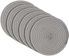 Load image into Gallery viewer, Dainty Home Urban 15&quot; Round Woven Placemats Set of 6 - Durable, Reversible &amp; Non-Slip Table Mats

