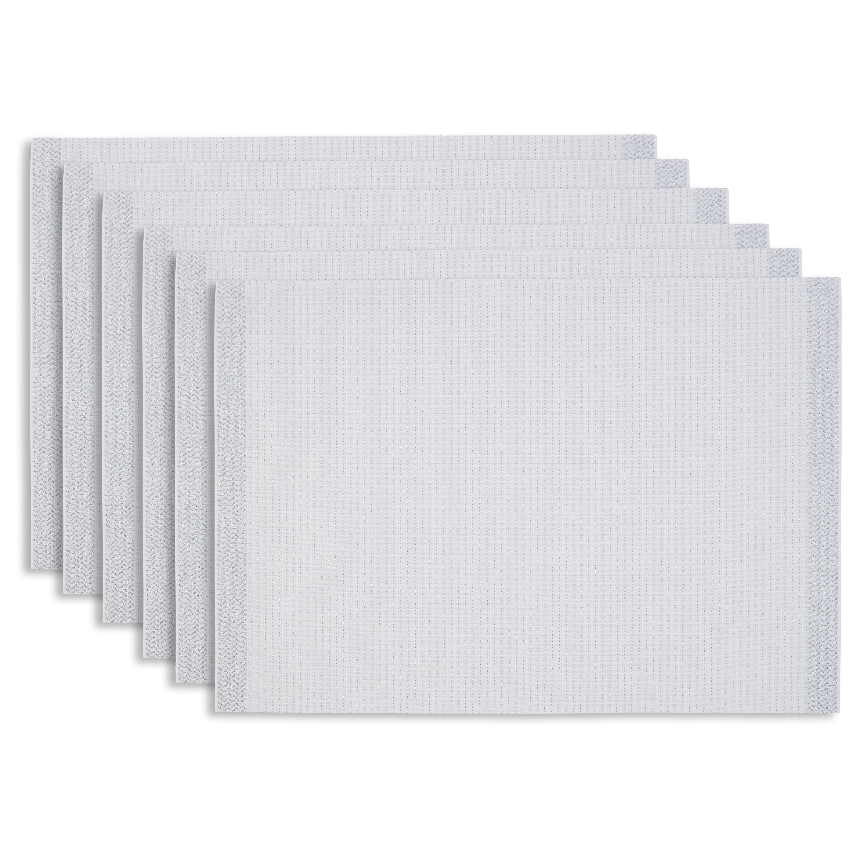 Dainty Home Rodeo Reversible Woven Vinyl Rectangular Placemats with Metallic Weave, Set of 6