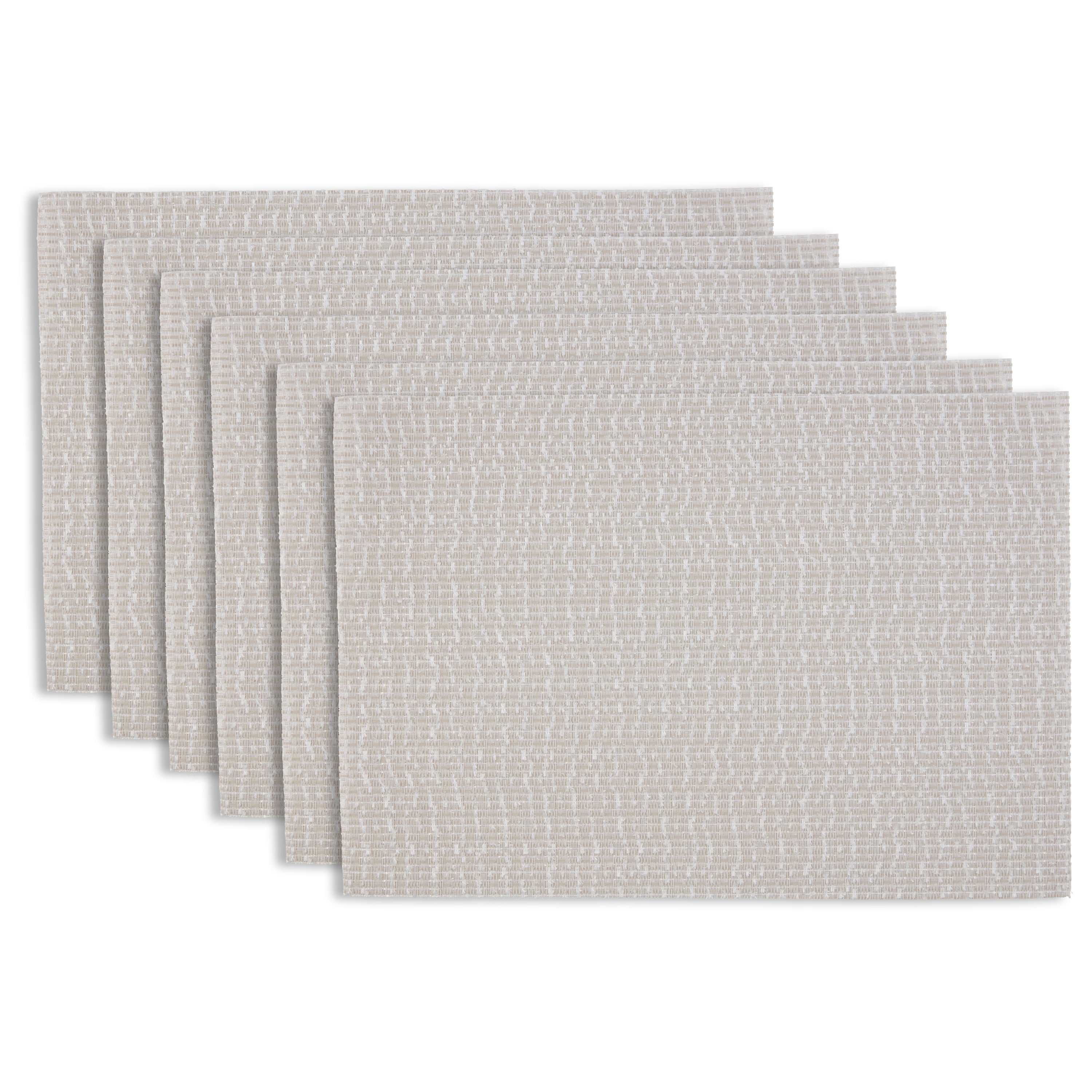 Dainty Home Knotted Boucle Reversible Woven Vinyl Rectangular Placemats, Set of 6