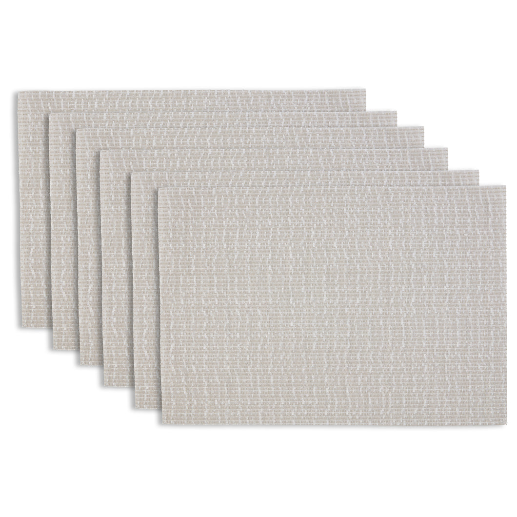 Dainty Home Knotted Boucle Reversible Woven Vinyl Rectangular Placemats, Set of 6