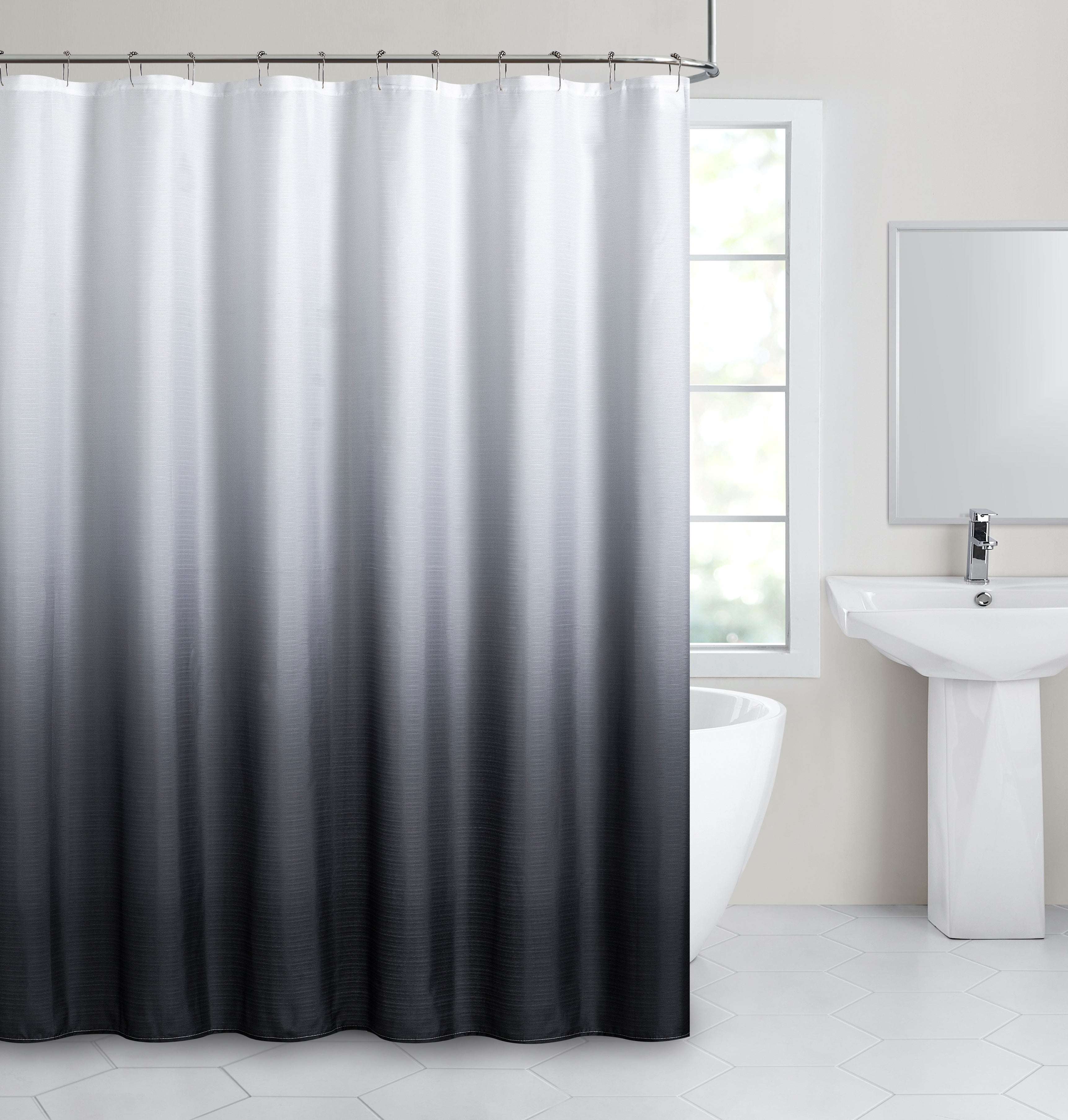 Dainty Home Shades Printed Fabric 3D Textured Gradient Colors Ombre Designed Fabric Shower Curtain 70" x 72"