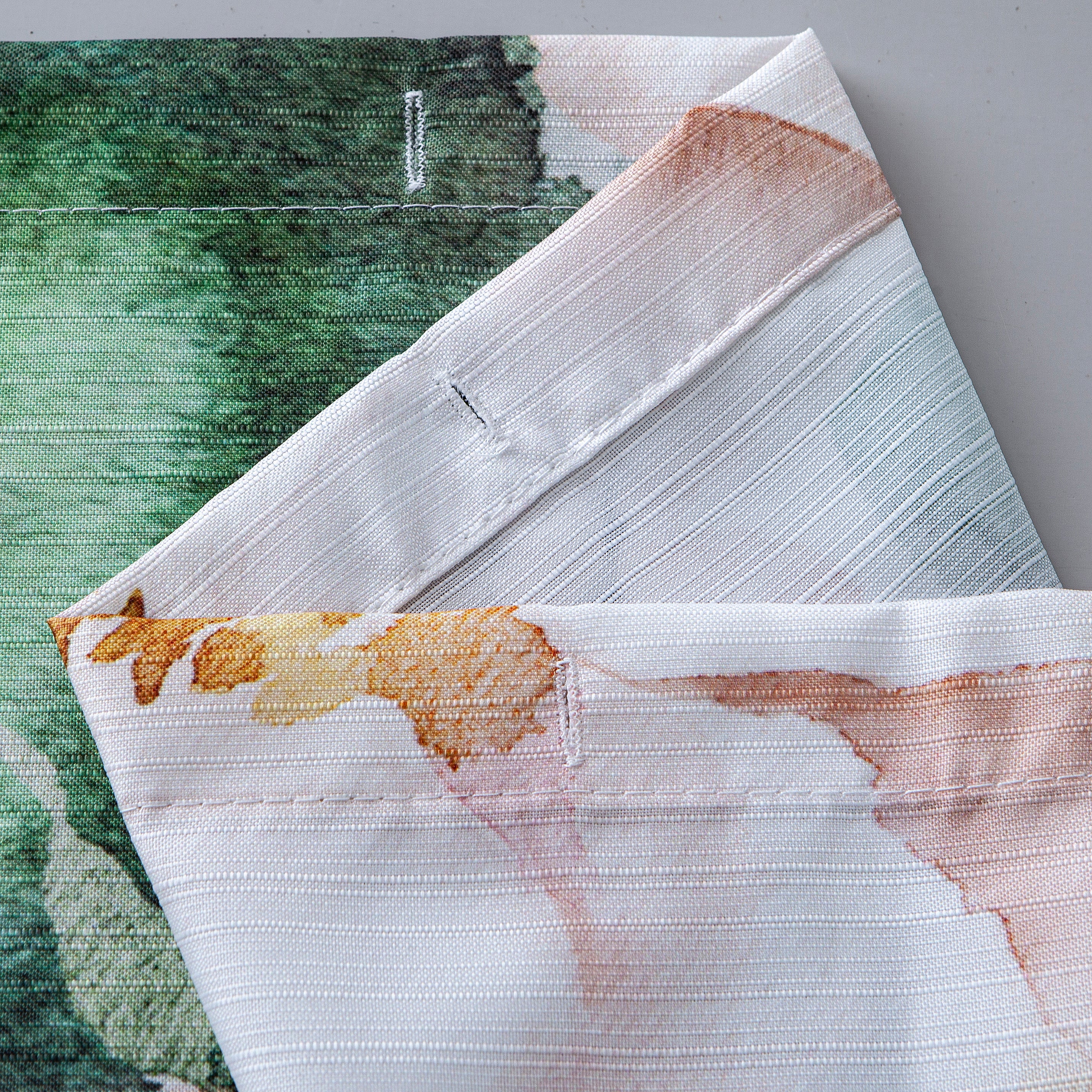 Dainty Home Florals 3D Textured Fabric Shower Curtain with 12 Metal Rollerball Hooks, 70" x 72"