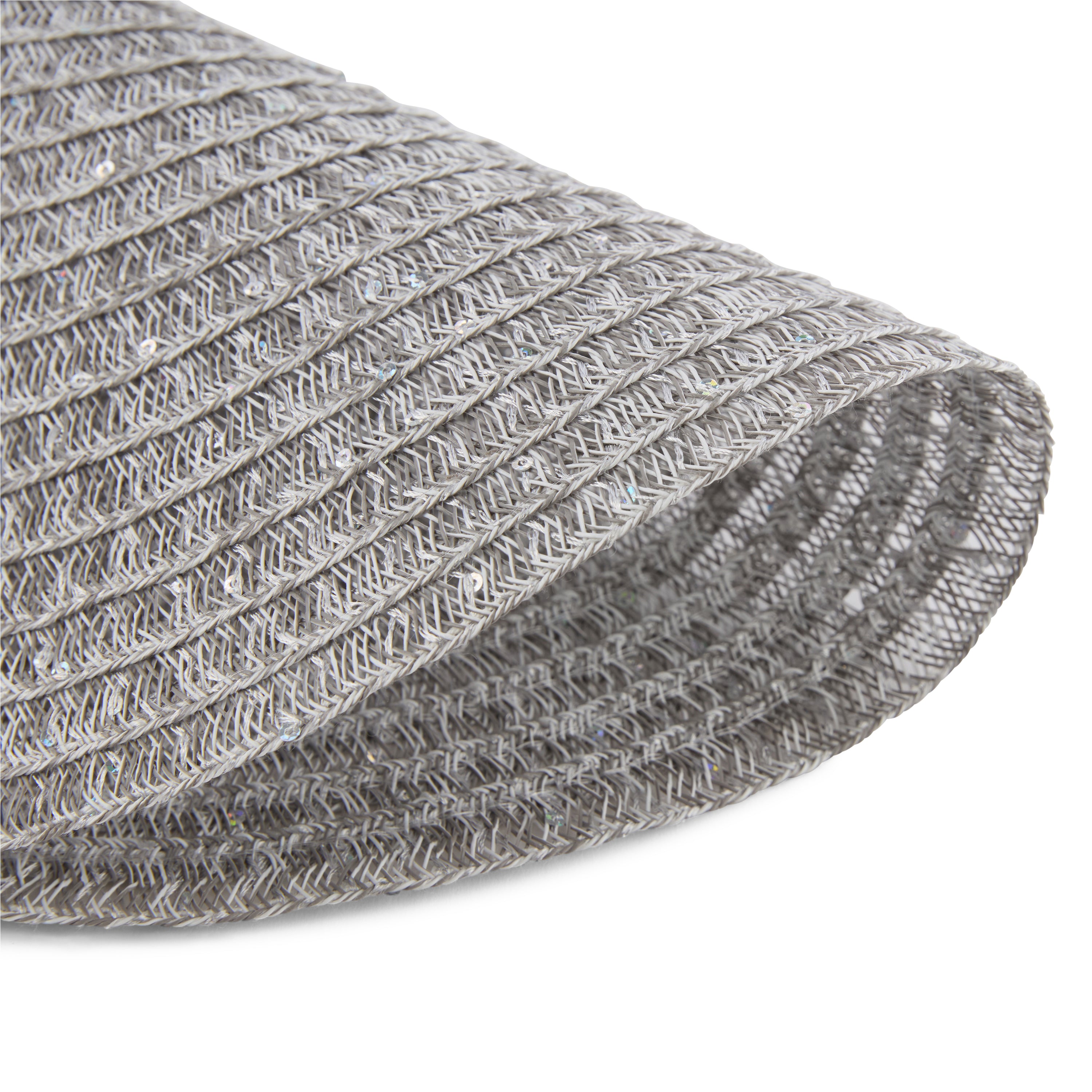 Dainty Home Starlight 15" Round Woven Placemats with Sequin Detail, Set of 6 – Durable & Reversible