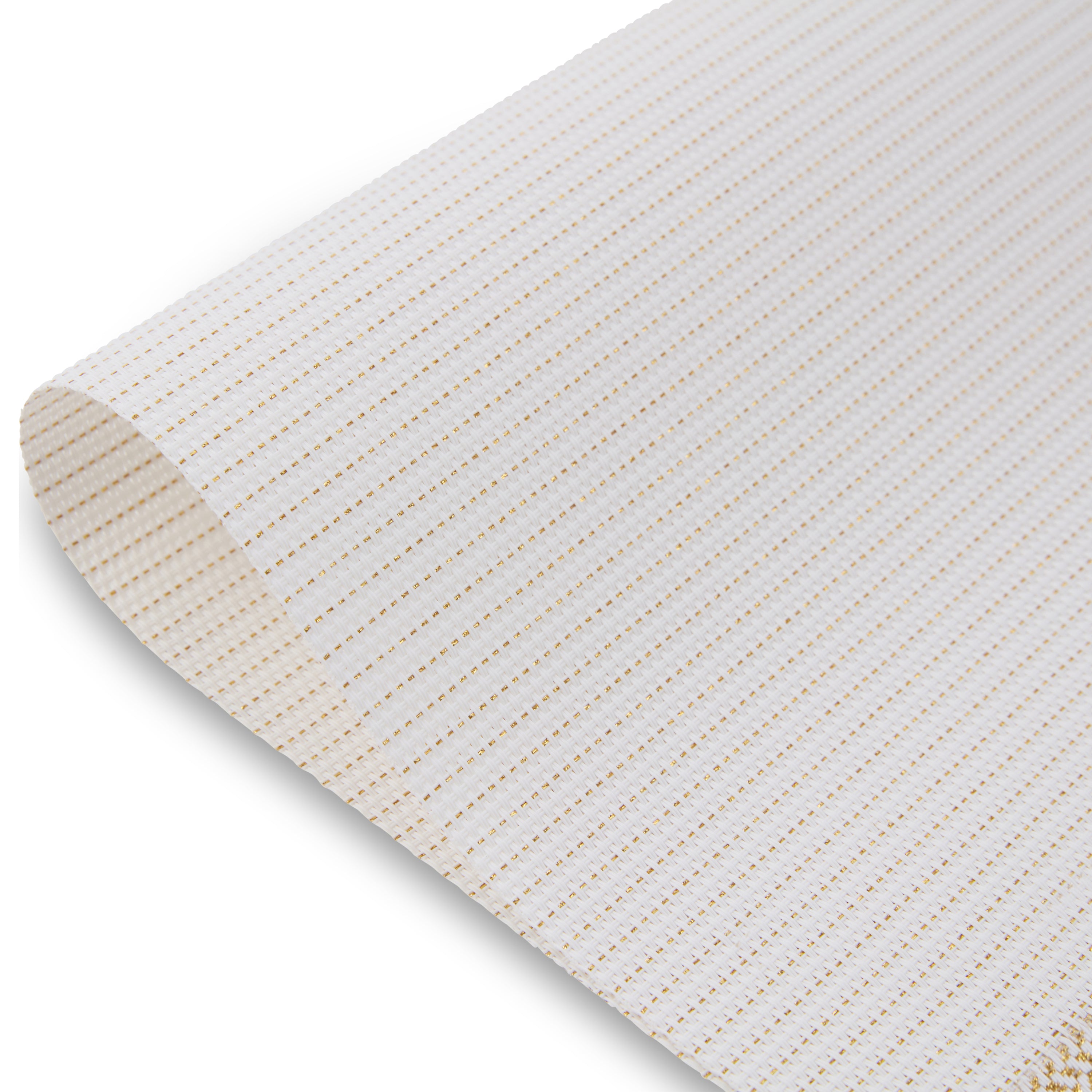 Dainty Home Rodeo Reversible Woven Vinyl Rectangular Placemats with Metallic Weave, Set of 6