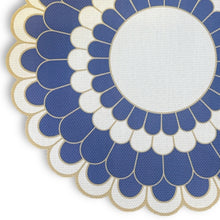 Load image into Gallery viewer, Dainty Home Blooming Flower Vinyl Round Placemat Set of 6, Waterproof Easy Clean Scalloped Placemats
