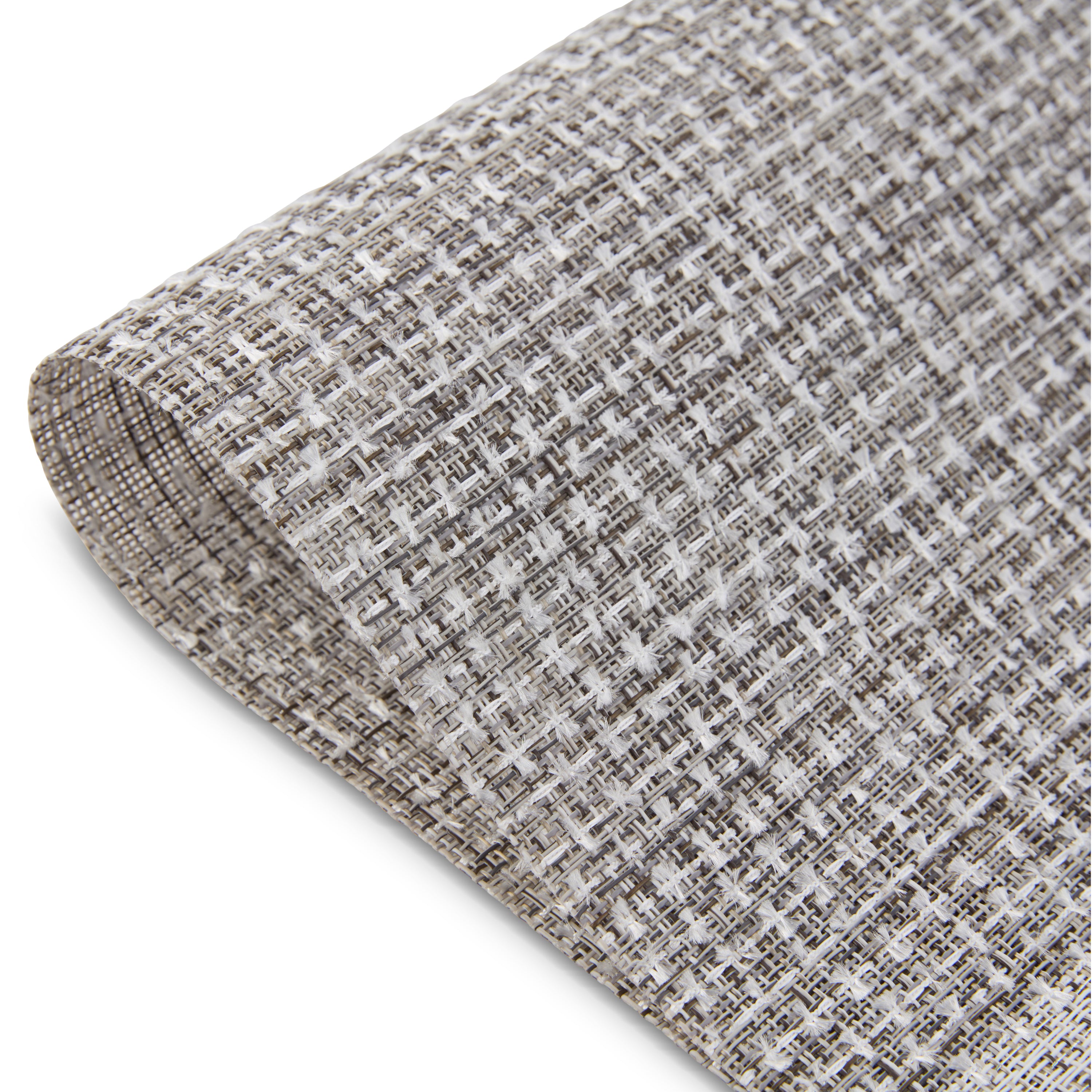 Dainty Home Knotted Boucle Border Reversible Woven Vinyl Rectangular Placemats, Set of 6