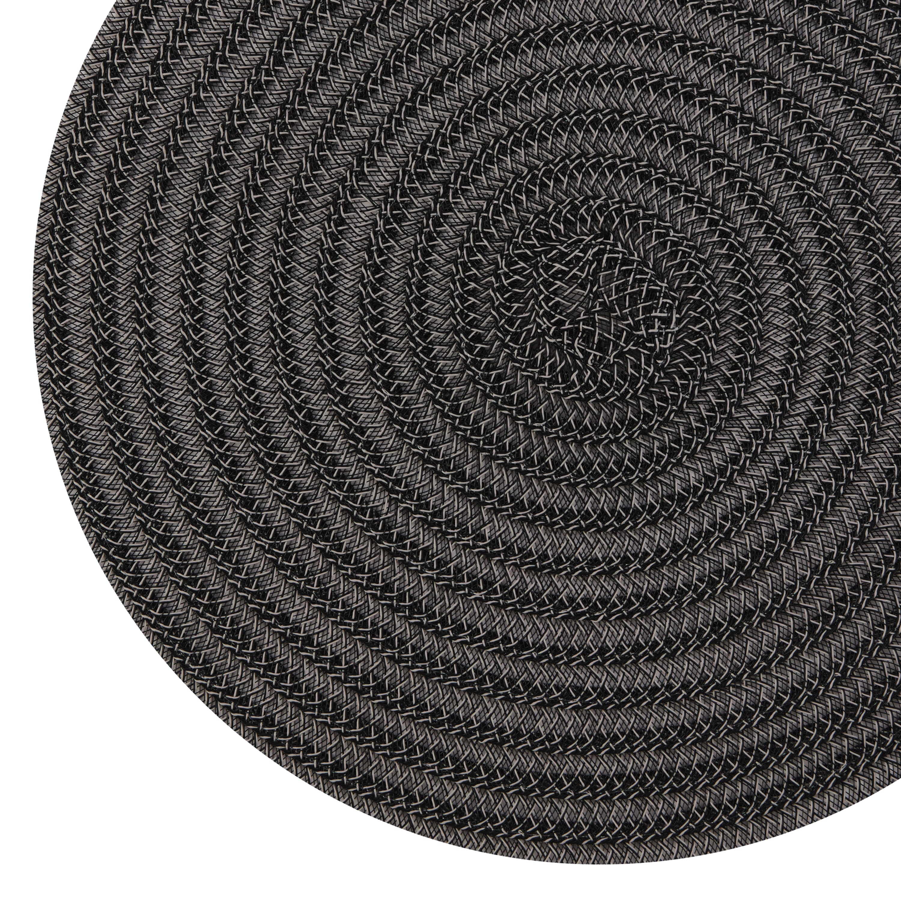 Dainty Home Urban 15" Round Woven Placemats Set of 6 - Durable, Reversible & Non-Slip Table Mats