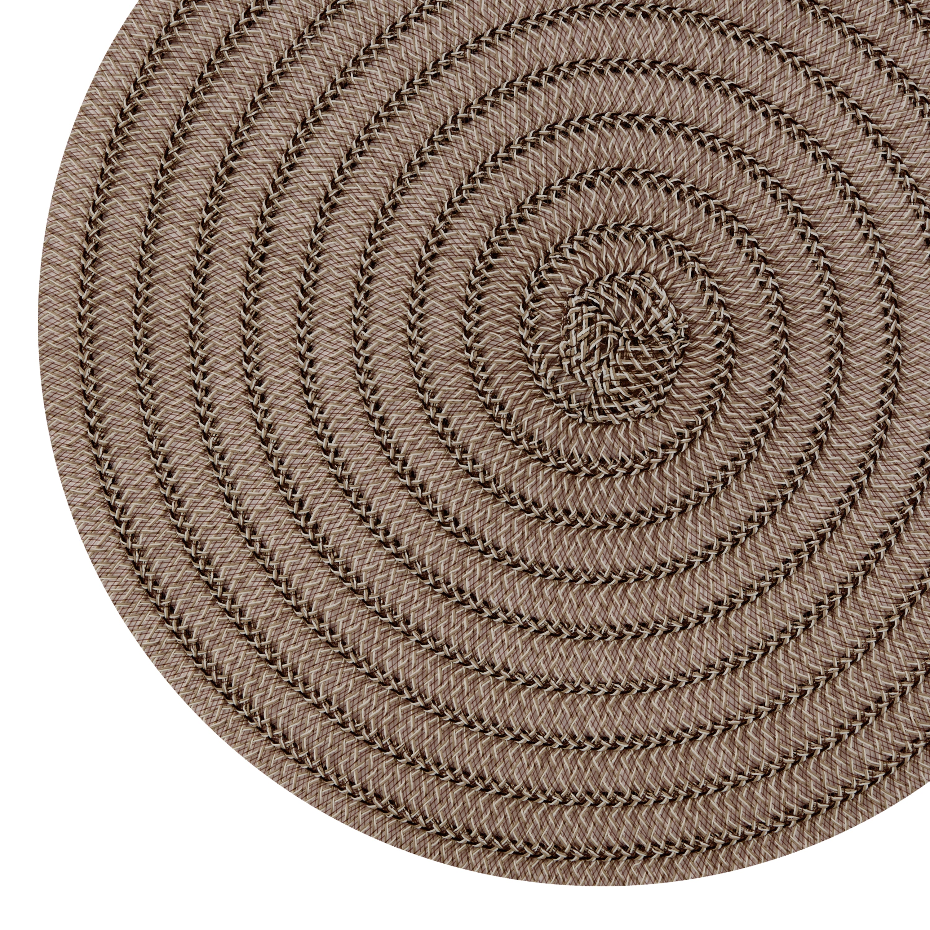Dainty Home Urban 15" Round Woven Placemats Set of 6 - Durable, Reversible & Non-Slip Table Mats
