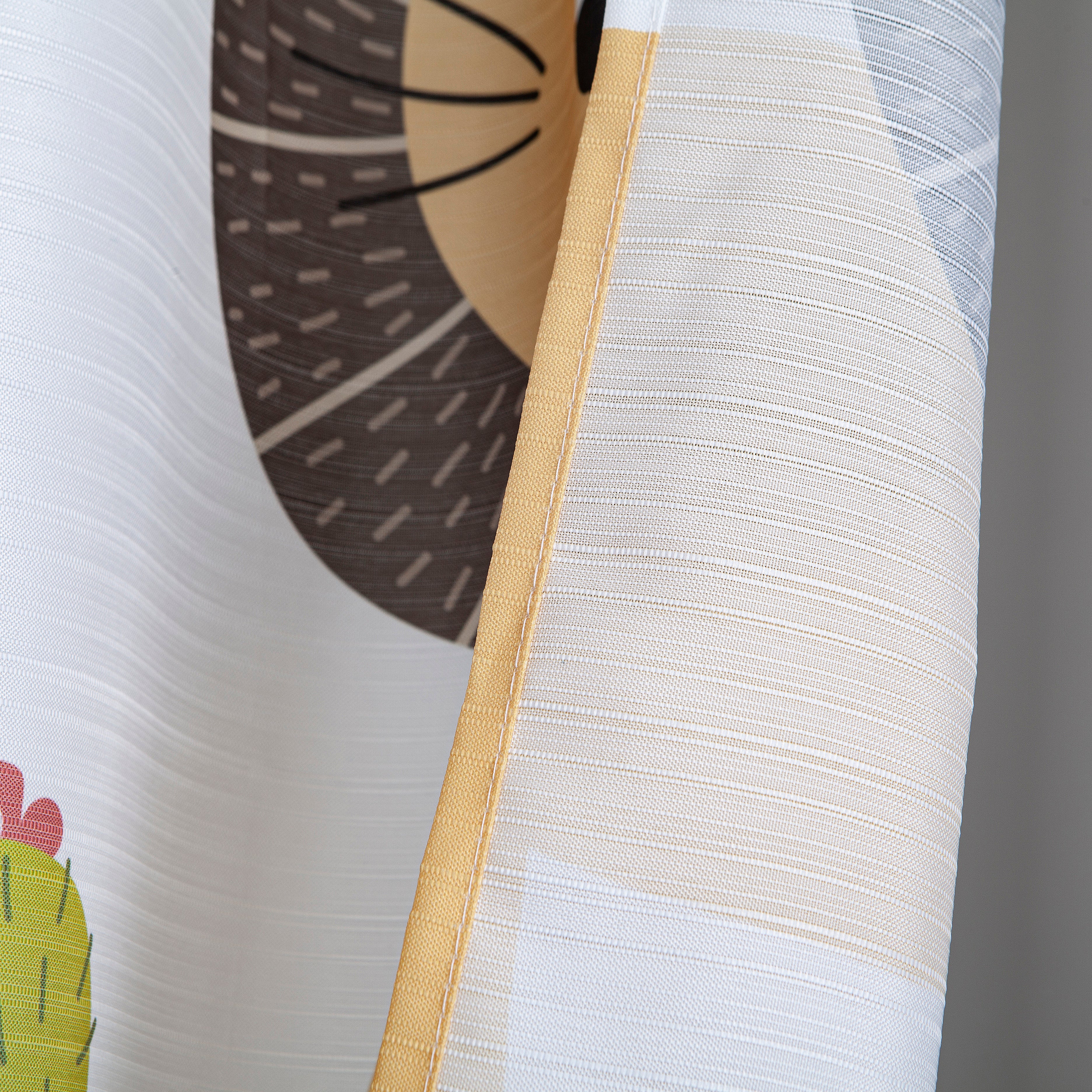 Dainty Home Safari 3D Textured Fabric Shower Curtain with 12 Metal Rollerball Hooks, 70" x 72"