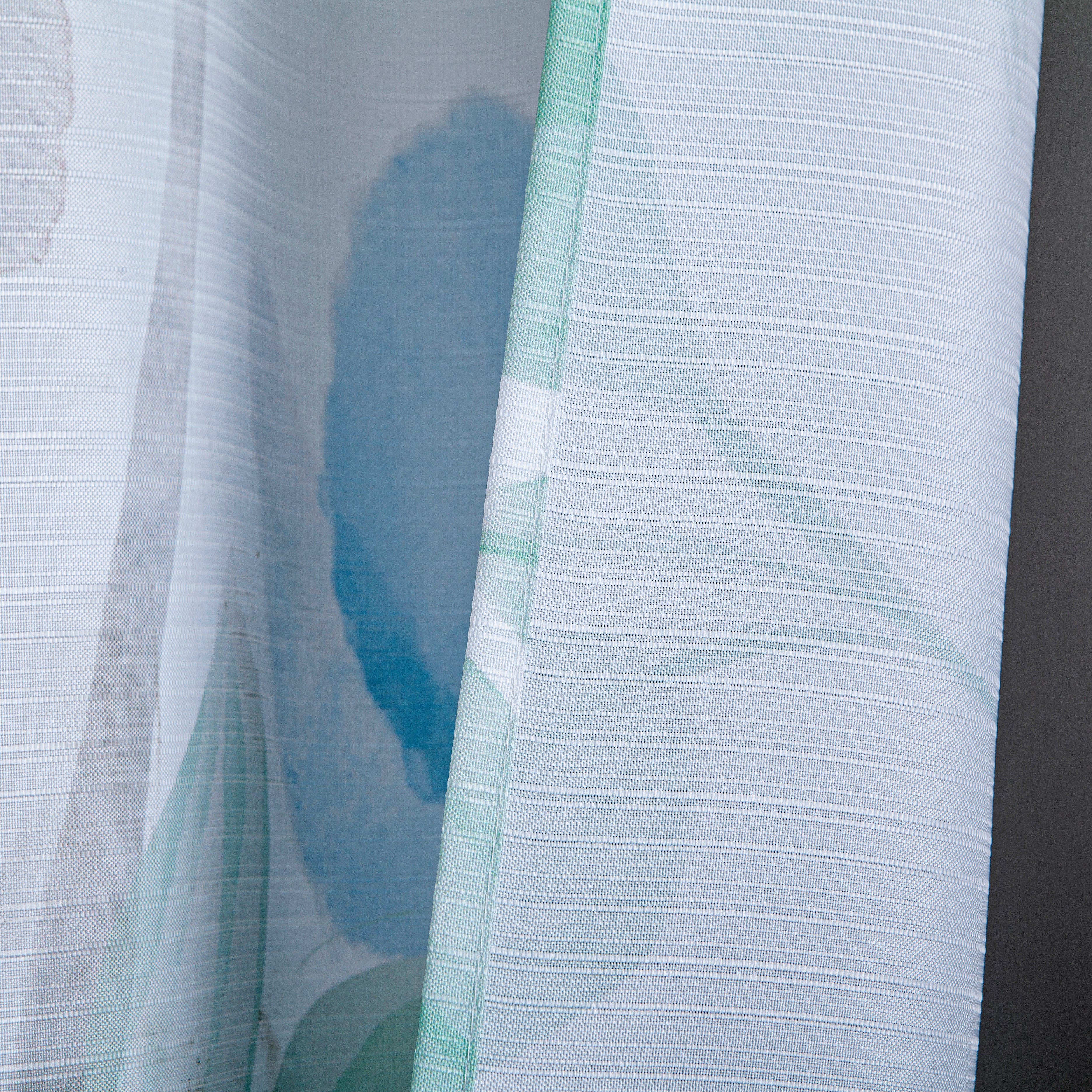 Dainty Home Spring Bloom 3D Textured Fabric Shower Curtain with 12 Metal Rollerball Hooks, 70" x 72"
