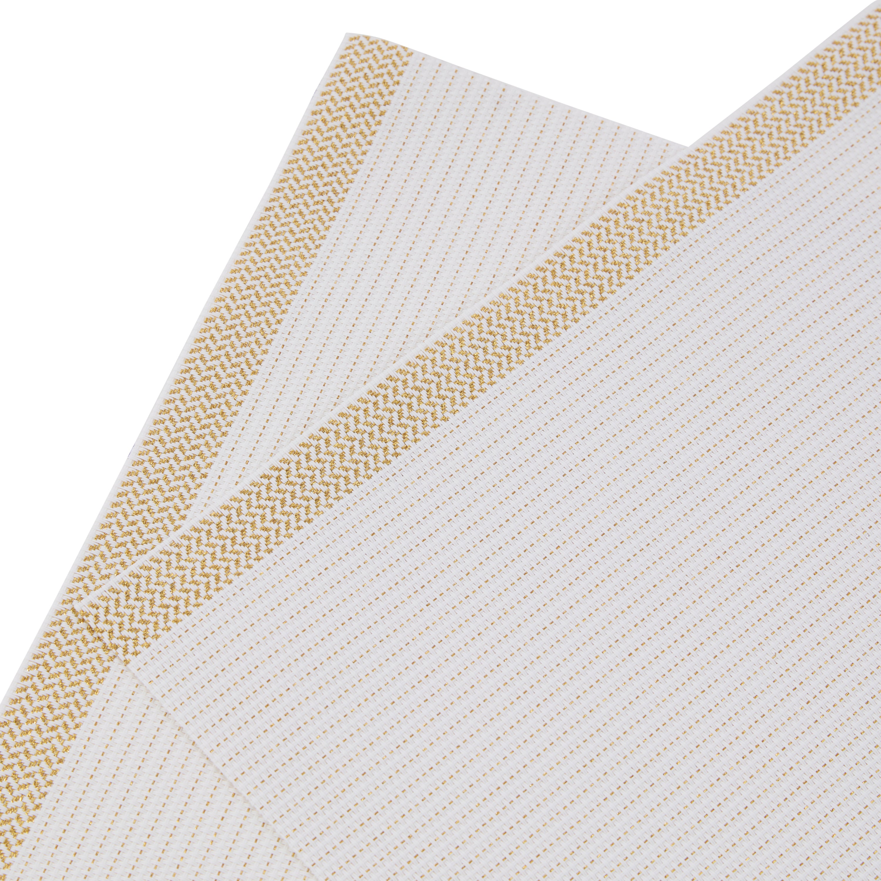 Dainty Home Rodeo Reversible Woven Vinyl Rectangular Placemats with Metallic Weave, Set of 6