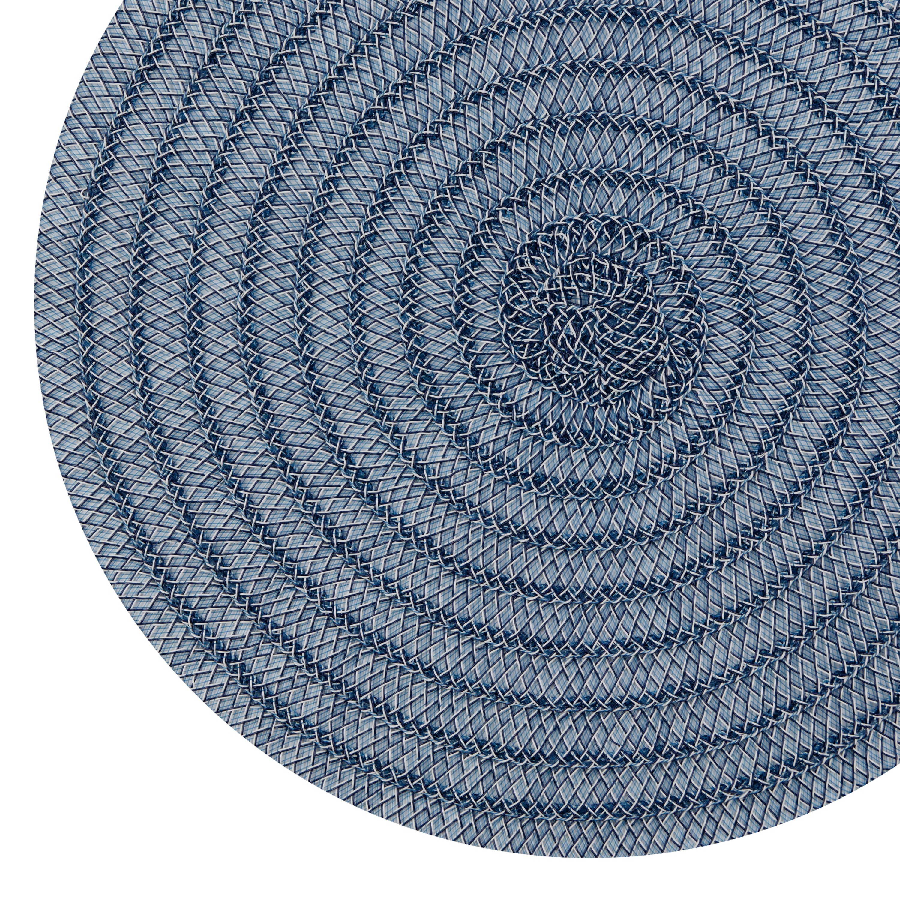 Dainty Home Urban 15" Round Woven Placemats Set of 6 - Durable, Reversible & Non-Slip Table Mats