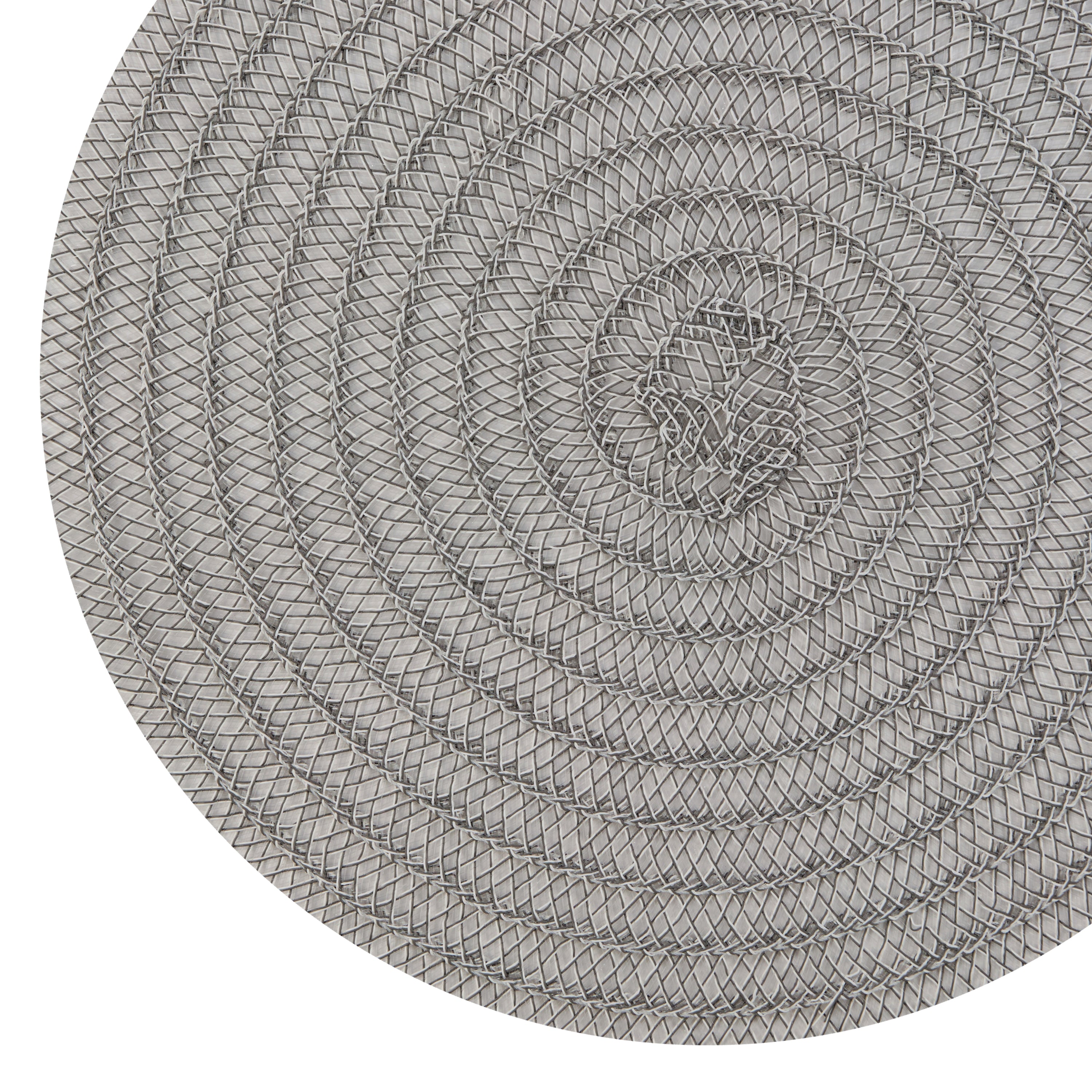 Dainty Home Urban 15" Round Woven Placemats Set of 6 - Durable, Reversible & Non-Slip Table Mats