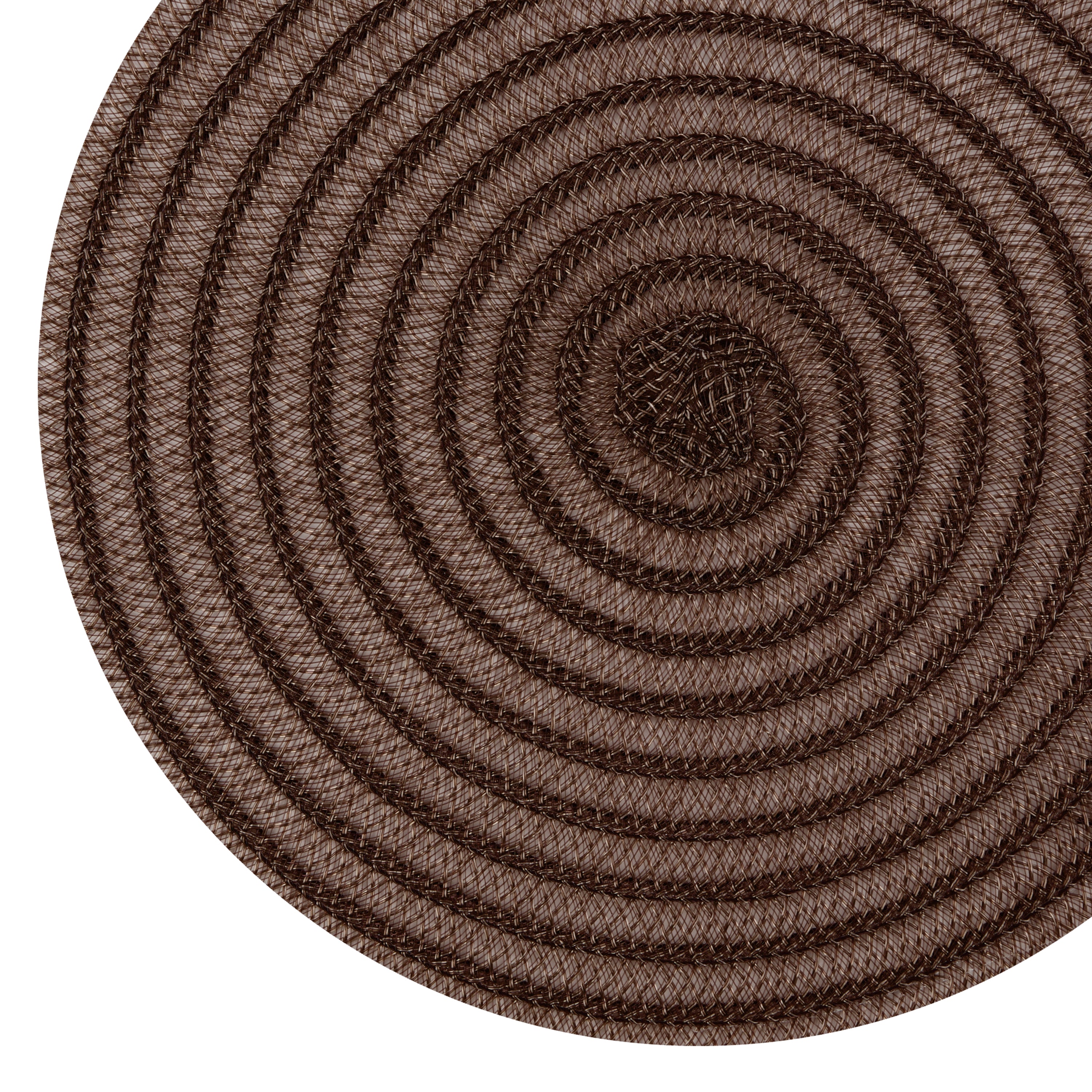 Dainty Home Urban 15" Round Woven Placemats Set of 6 - Durable, Reversible & Non-Slip Table Mats