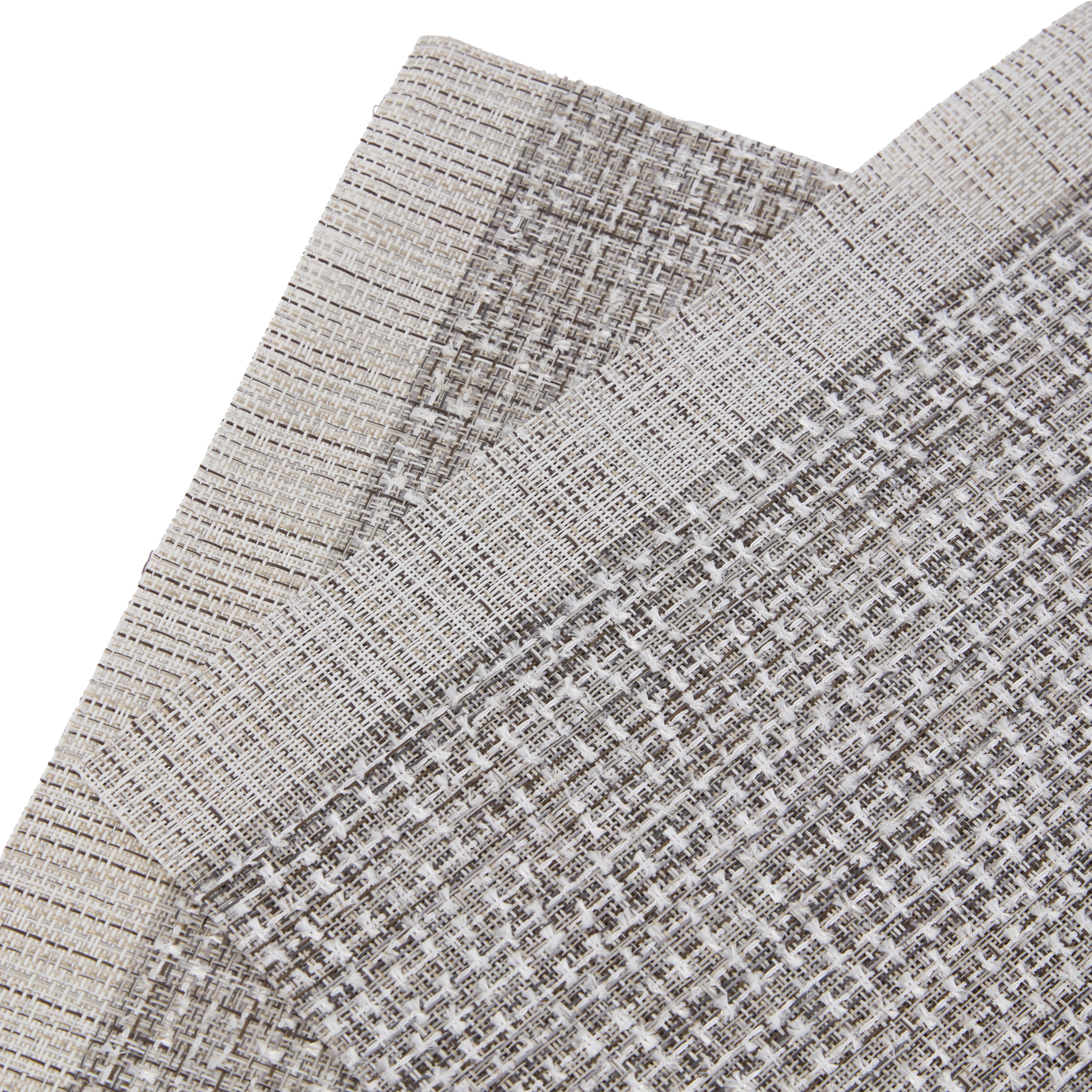 Dainty Home Knotted Boucle Border Reversible Woven Vinyl Rectangular Placemats, Set of 6